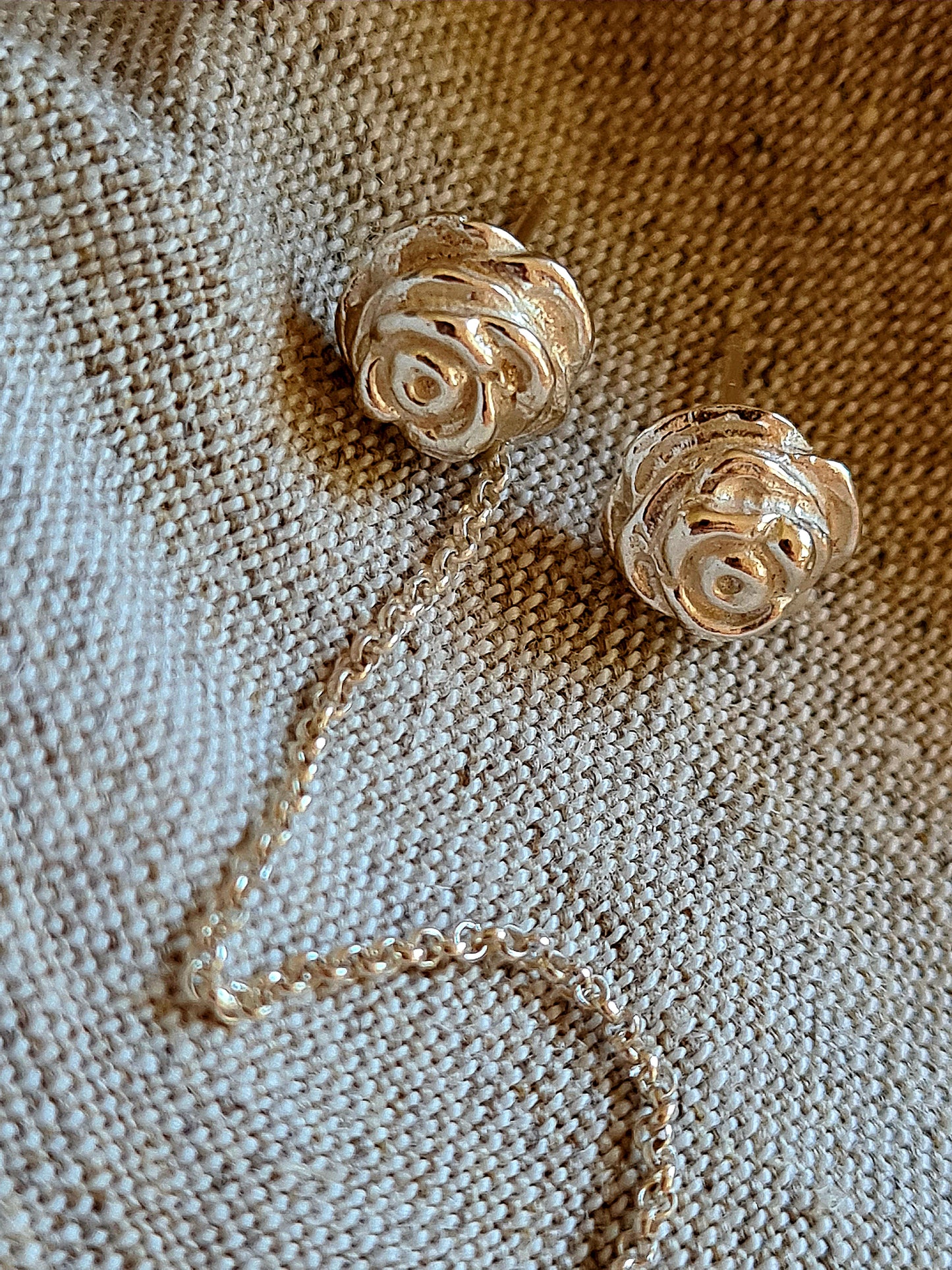 Rose Stud Earrings Silver
