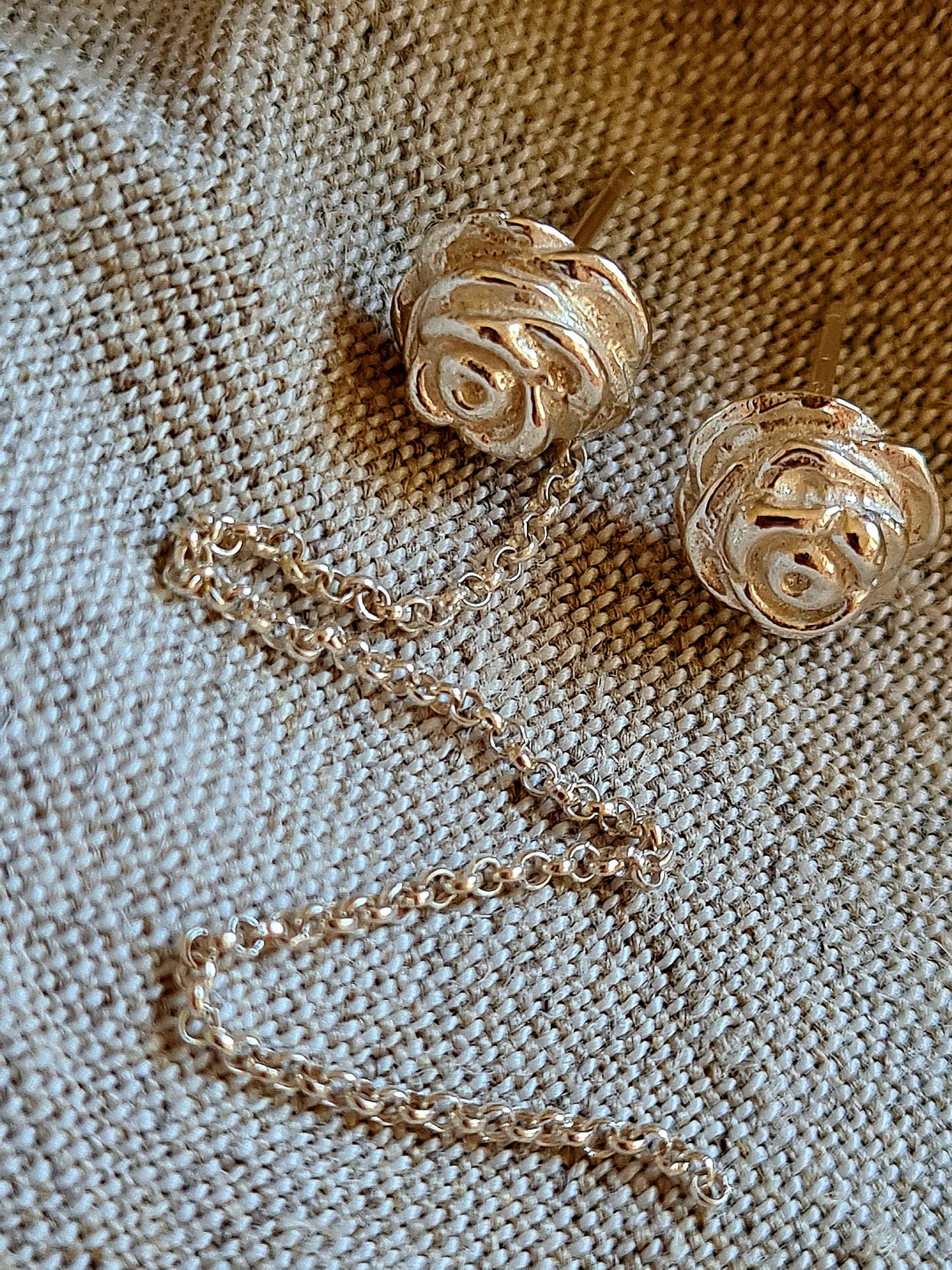 Rose Stud Earrings Silver