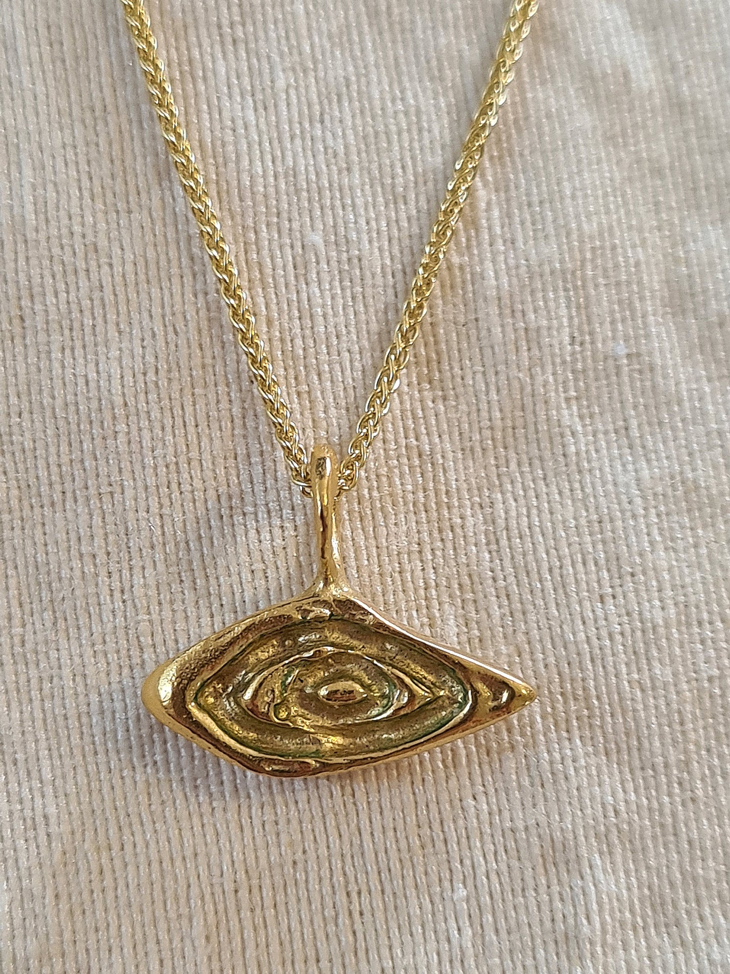 Ethnic Eye Amulet Necklace 14K