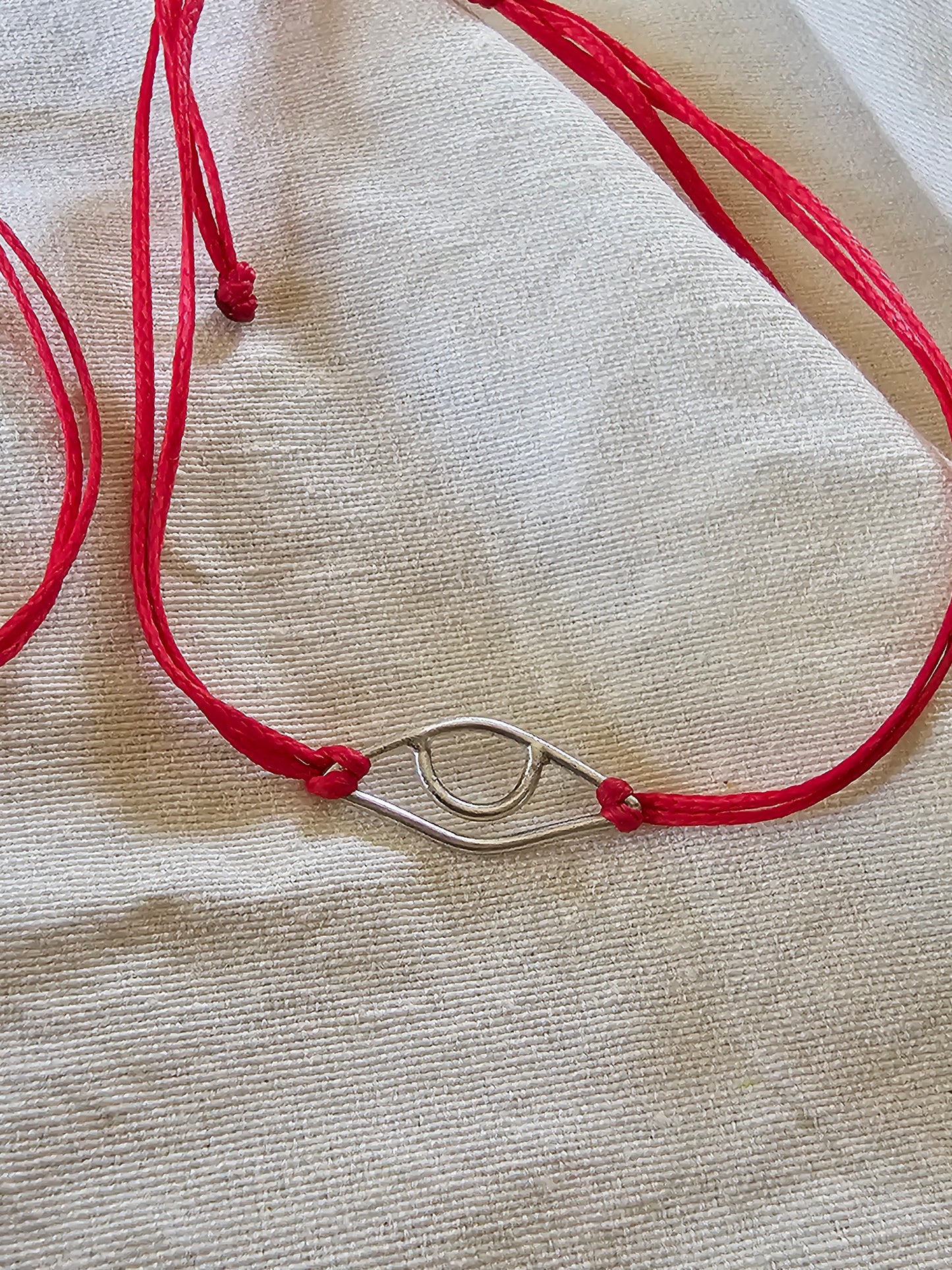 Eye of Horus Thread Bracelet Silver