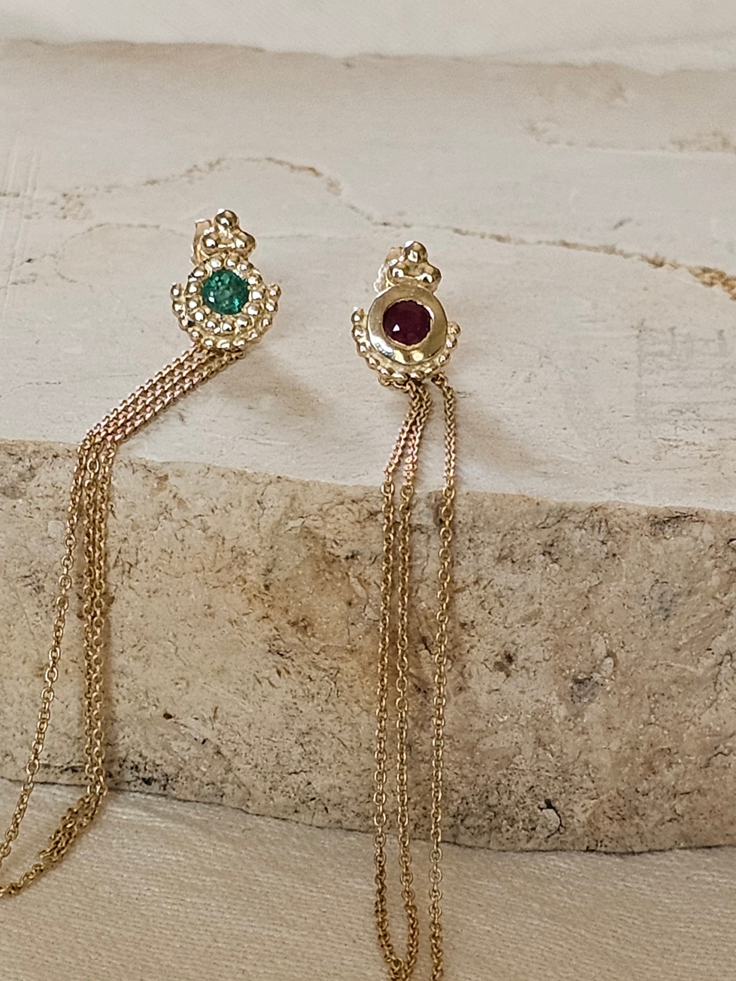 Owl Drop Earring 14K