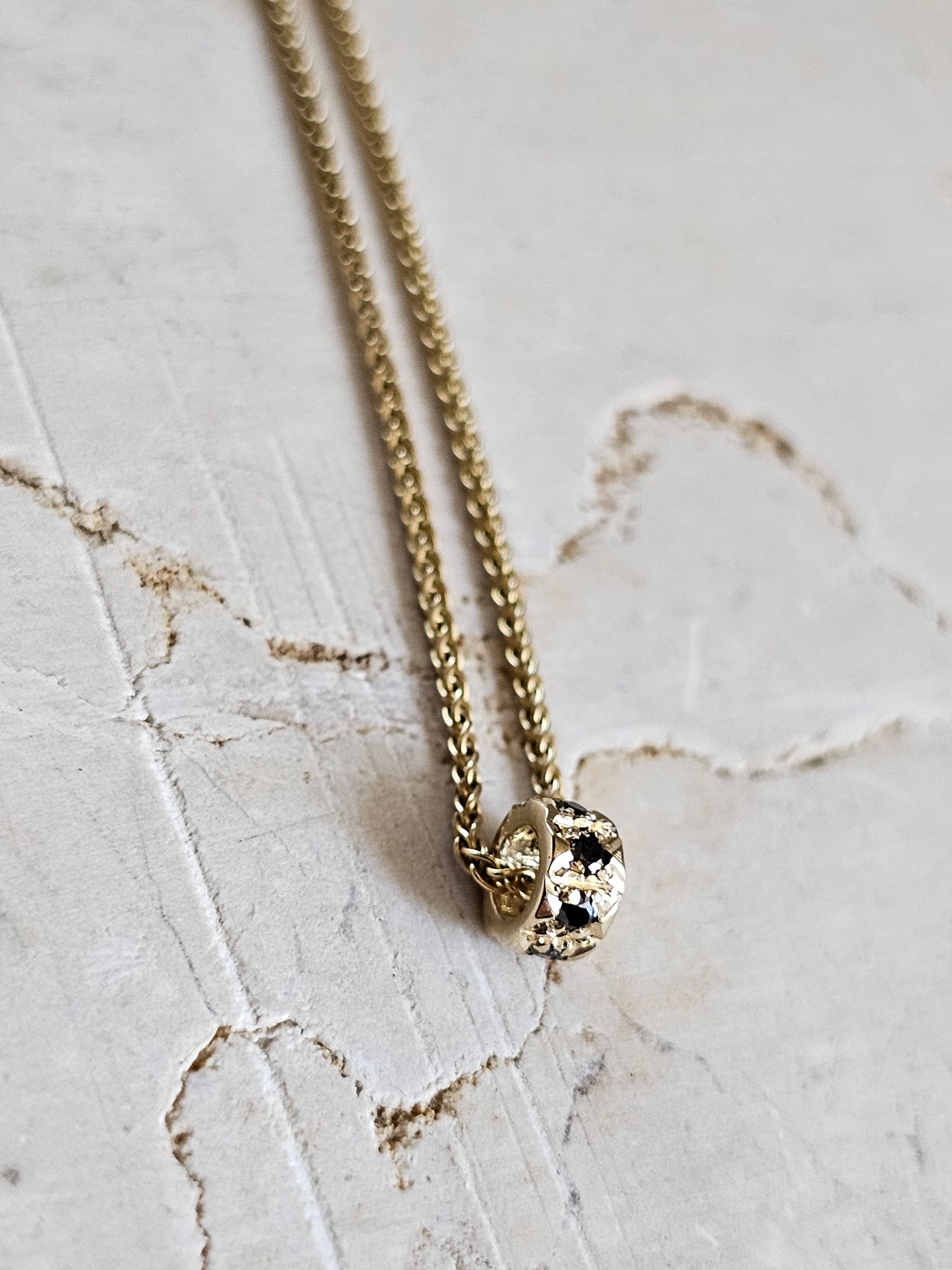 Ancient Bead Charm Necklace 14K