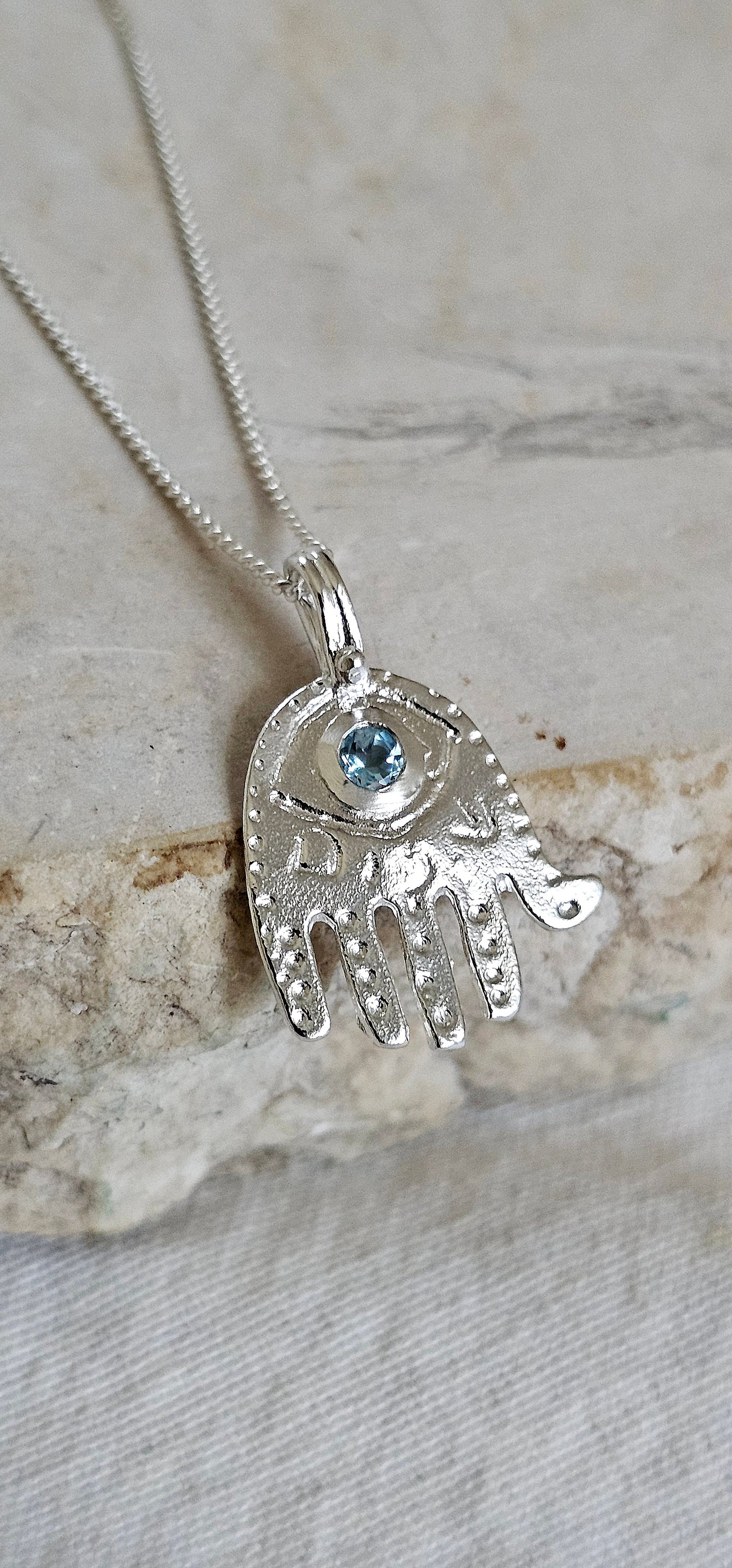 Shalom Hamsa Amulet Silver