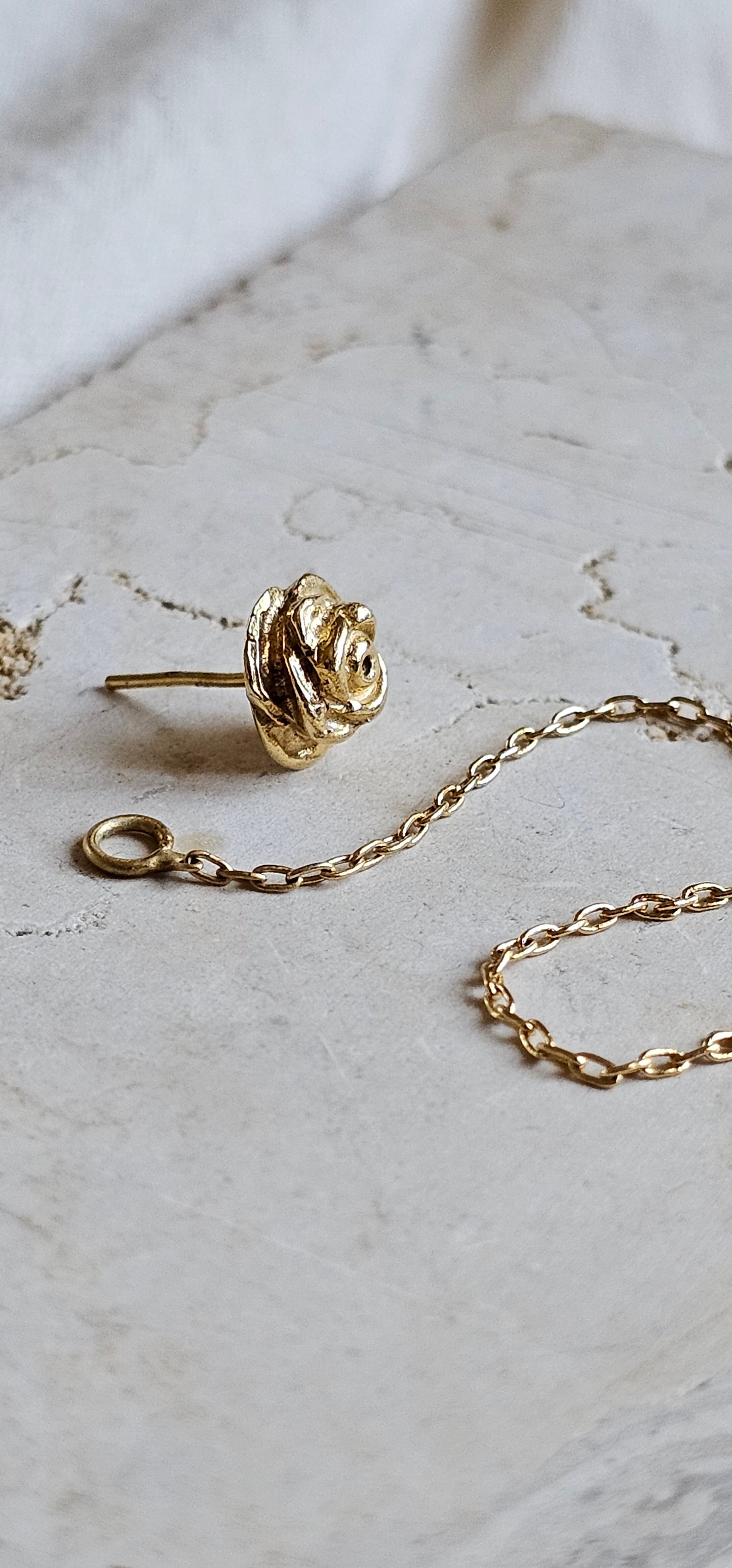 Rose Stud Earrings Gold Plated