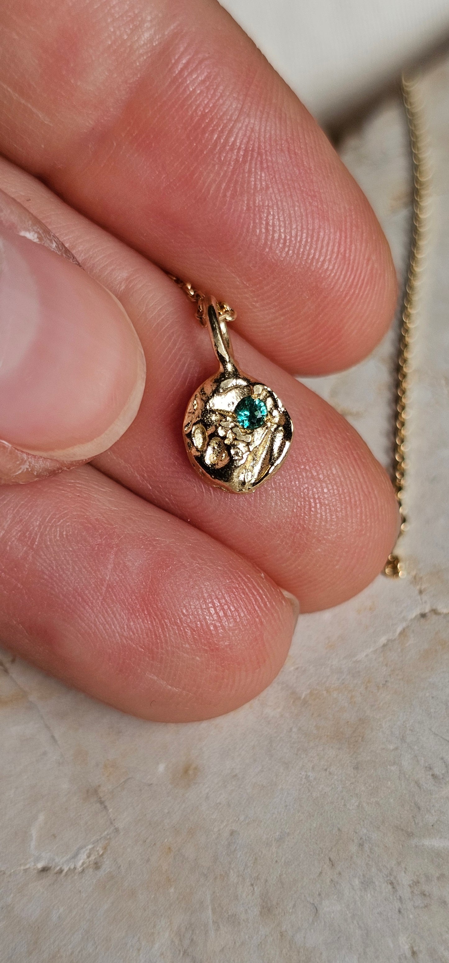 Raw Element Necklace 14K
