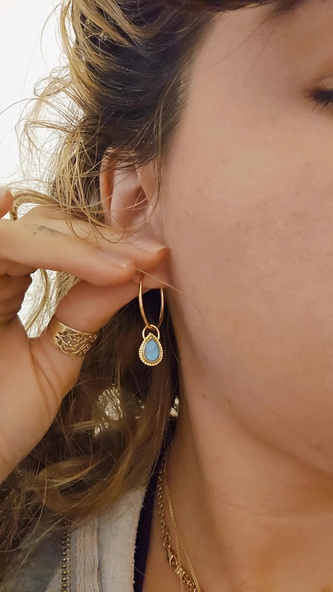 Royal Pear Hoops Gold-Filled
