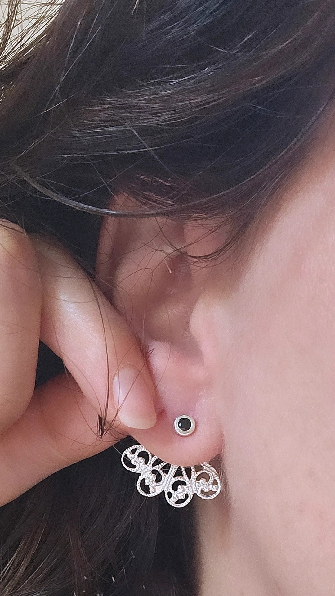Gem Dot Ear Jacket Stud