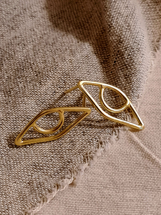 Eye of Horus Stud Earrings Gold Plated