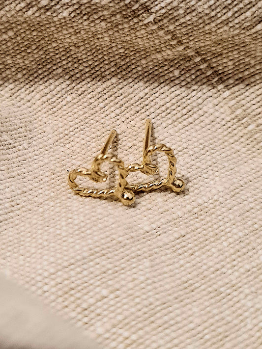 Heart Stud Earrings 14K