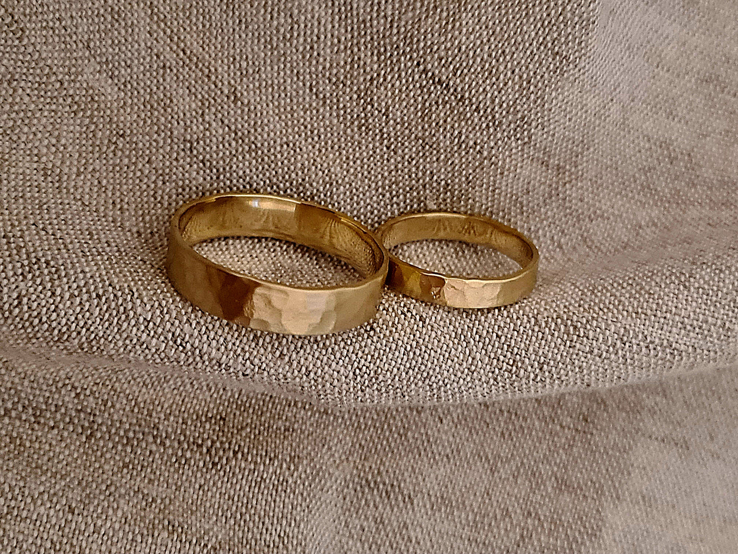 Hammered Wedding Bands 14K