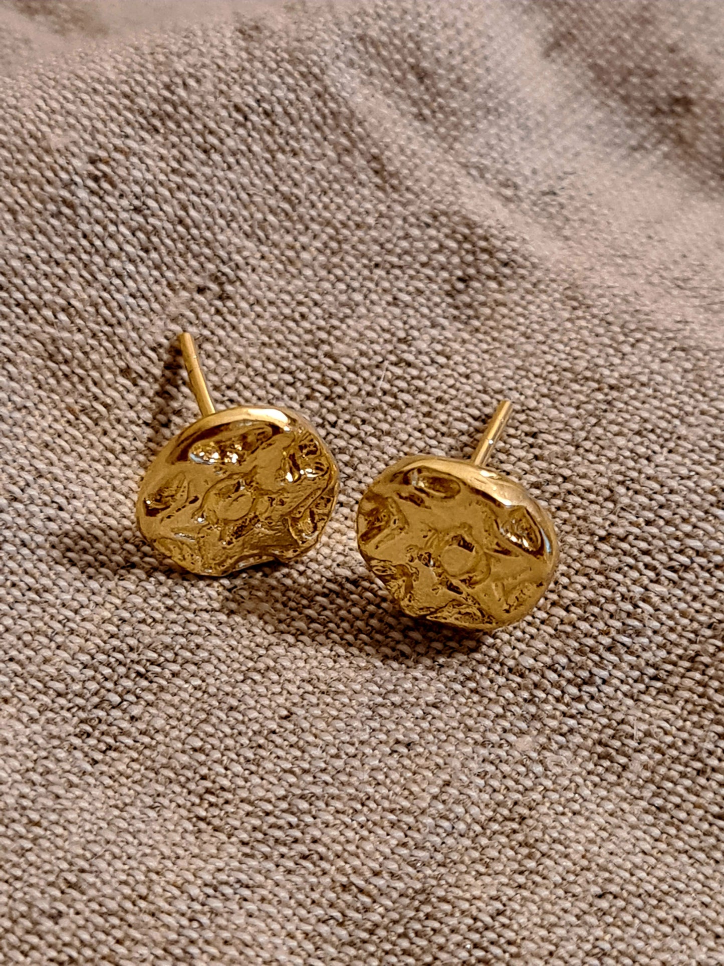 Six Petal Rose Studs Gold Plated