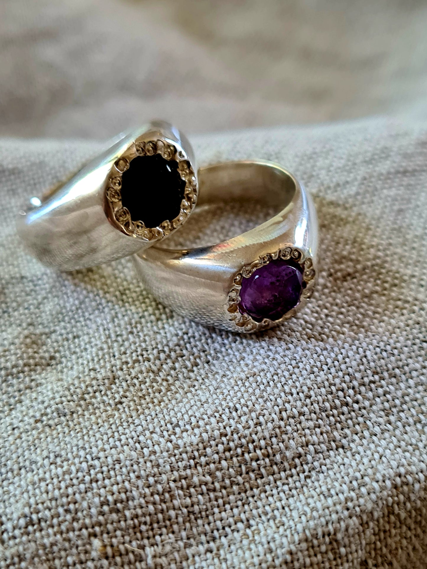 Signet Pinky Ring with Onyx Silver