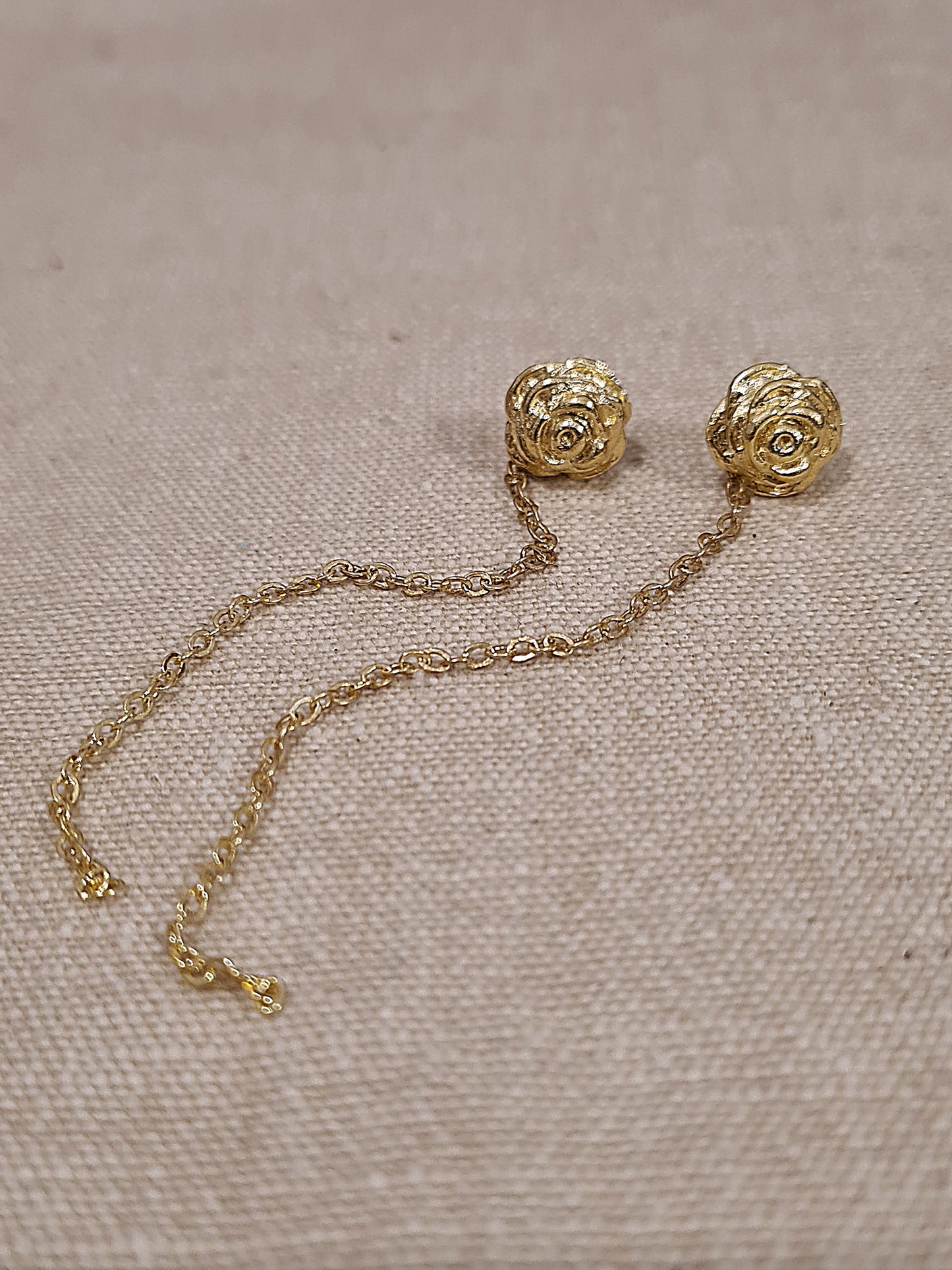 Rose Stud Earrings Gold Plated