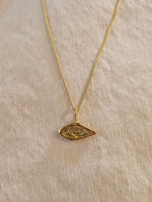 Ethnic Eye Amulet Necklace 14K