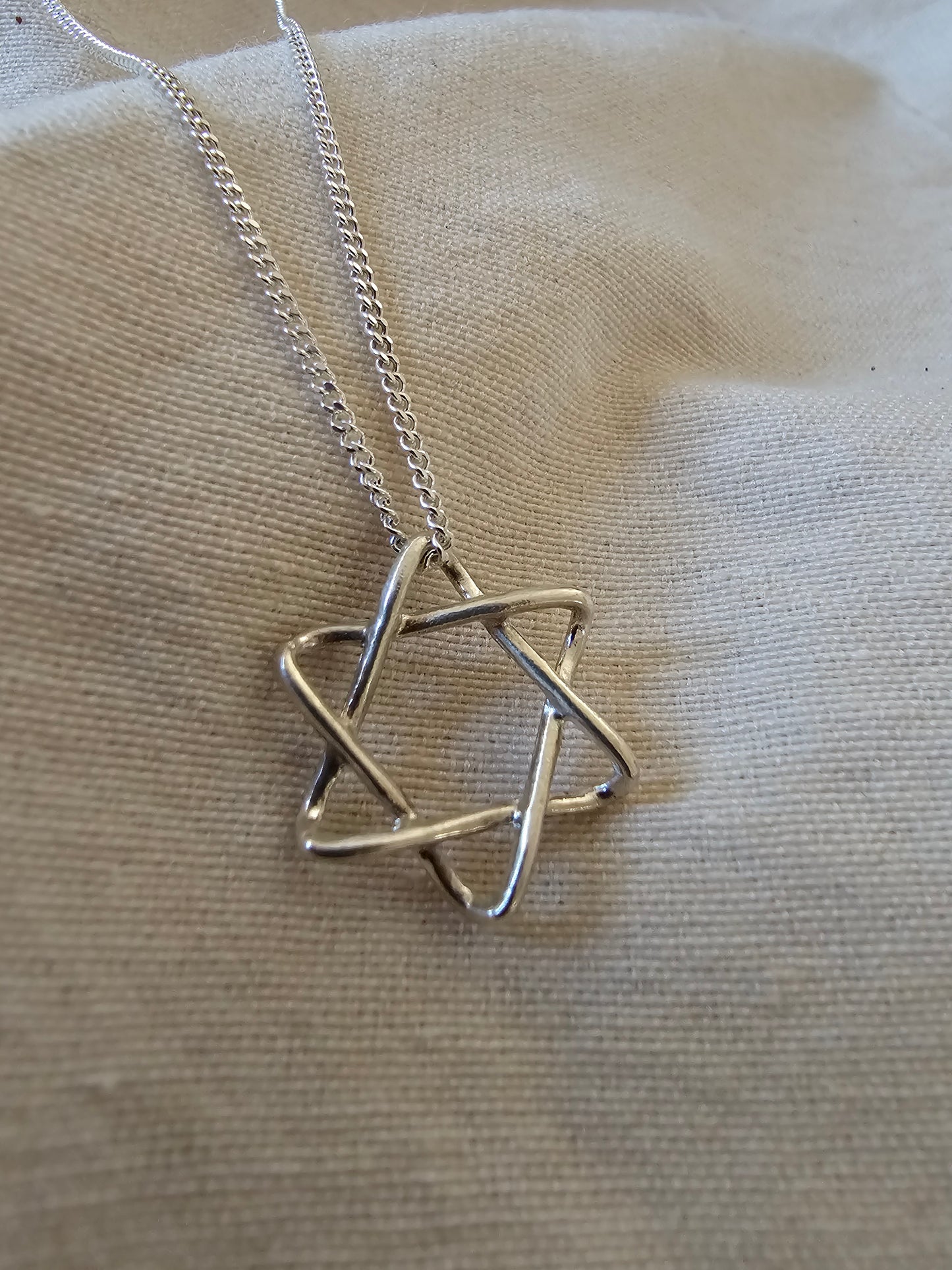 Star of David Amulet Big Silver