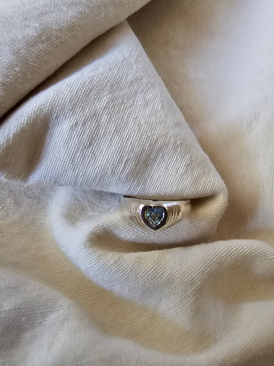 Heart Pinky Ring Silver