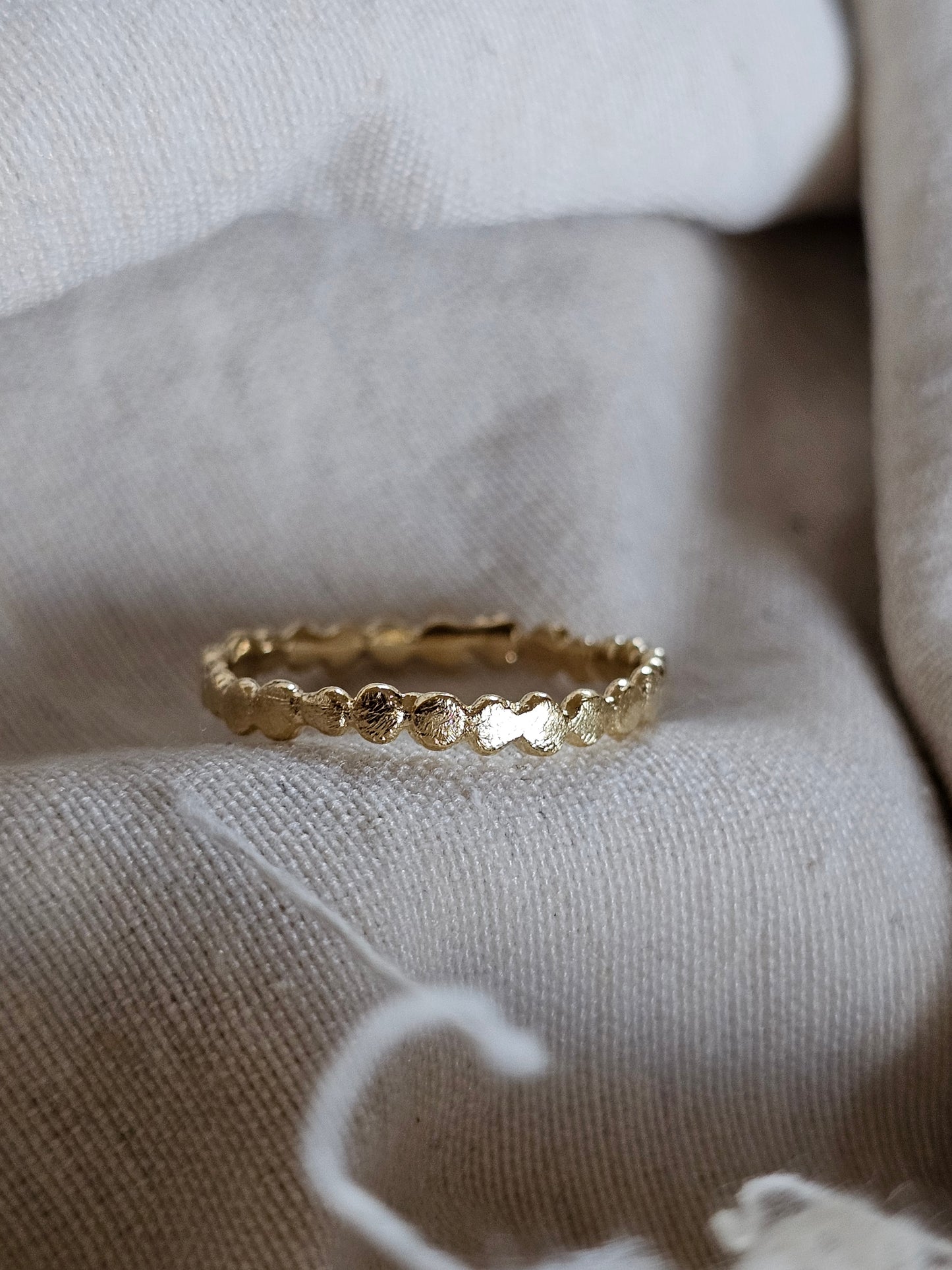 Asymmetric Bead Ring Gold Plated