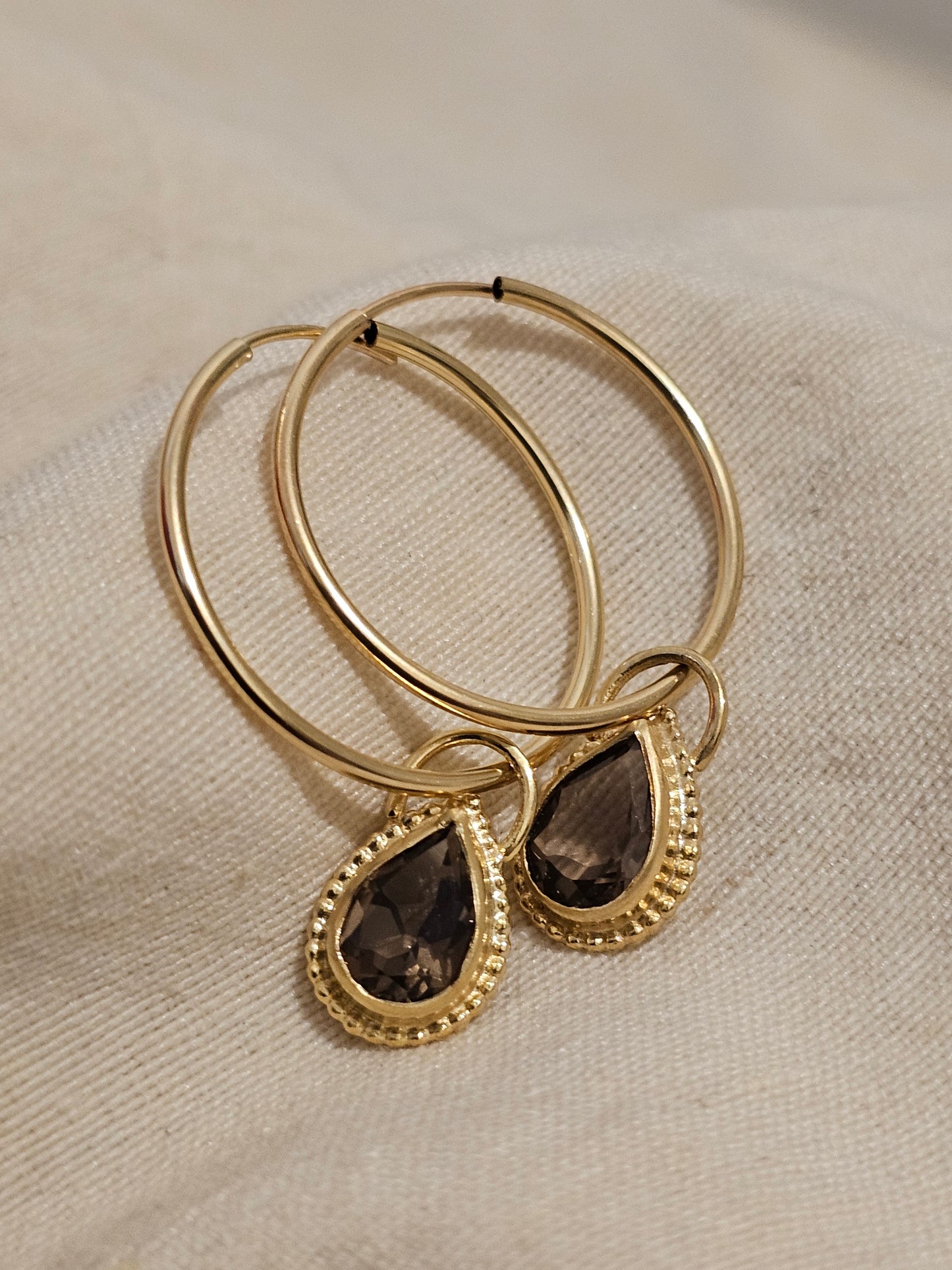 Royal Pear Hoop Earrings Gold-Filled