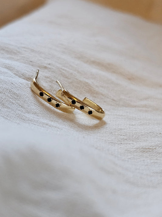 Oval Open Hoop Earrings 14K