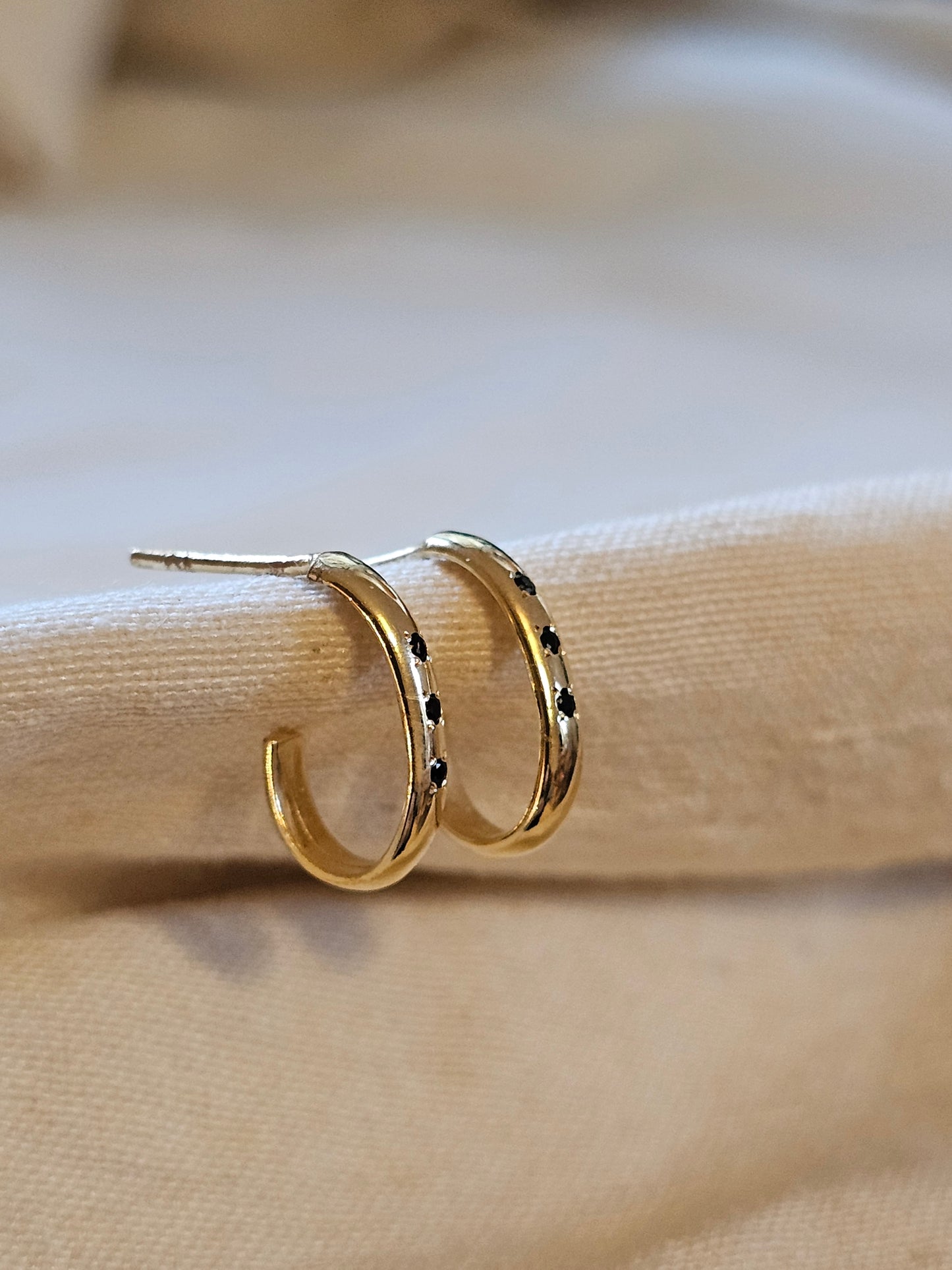 Oval Open Hoop Earrings Gold Plated