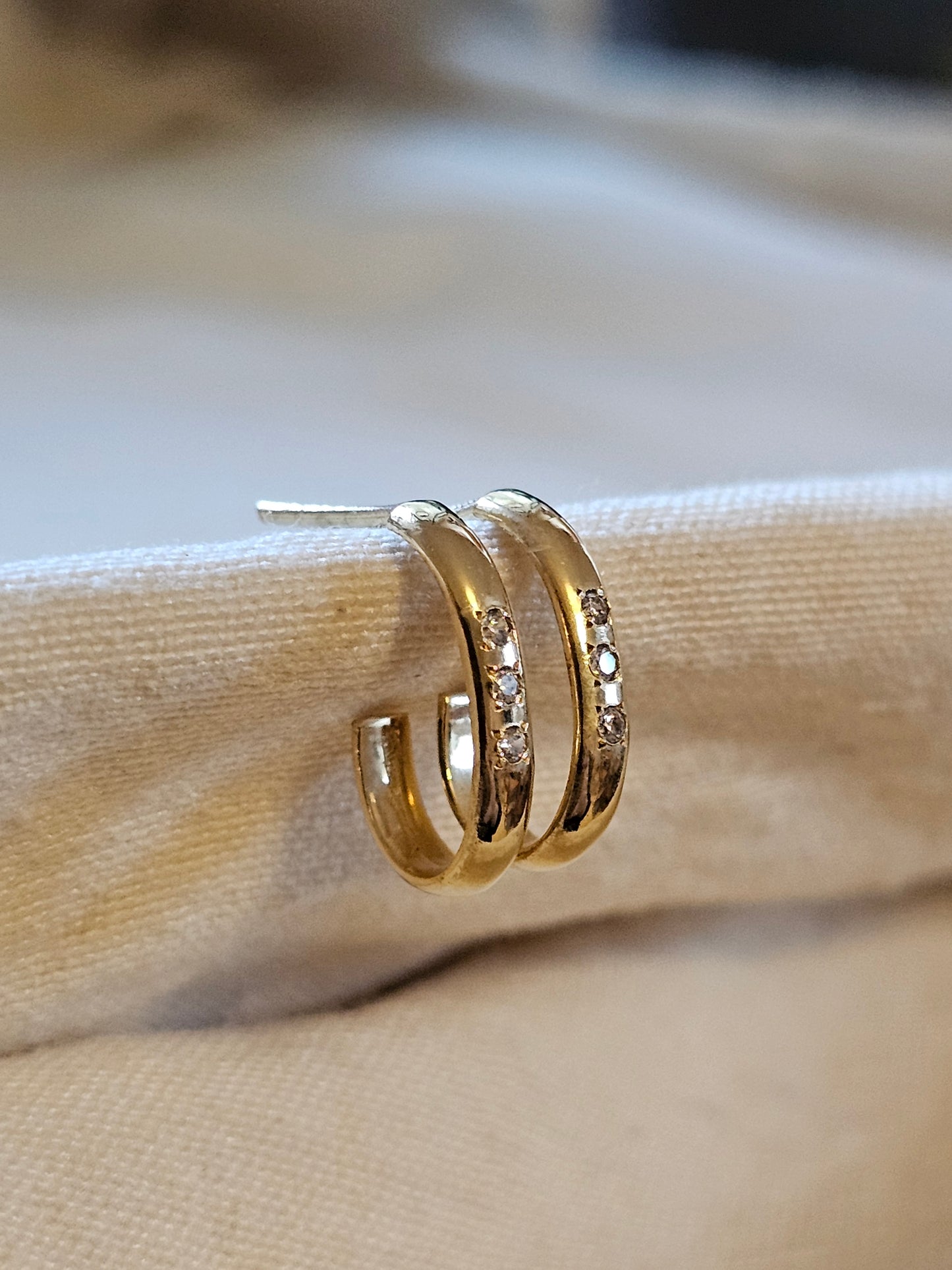 Oval Open Hoop Earrings Gold Plated