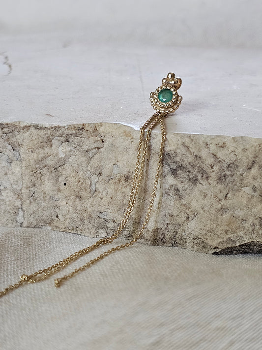 Owl Drop Earring 14K