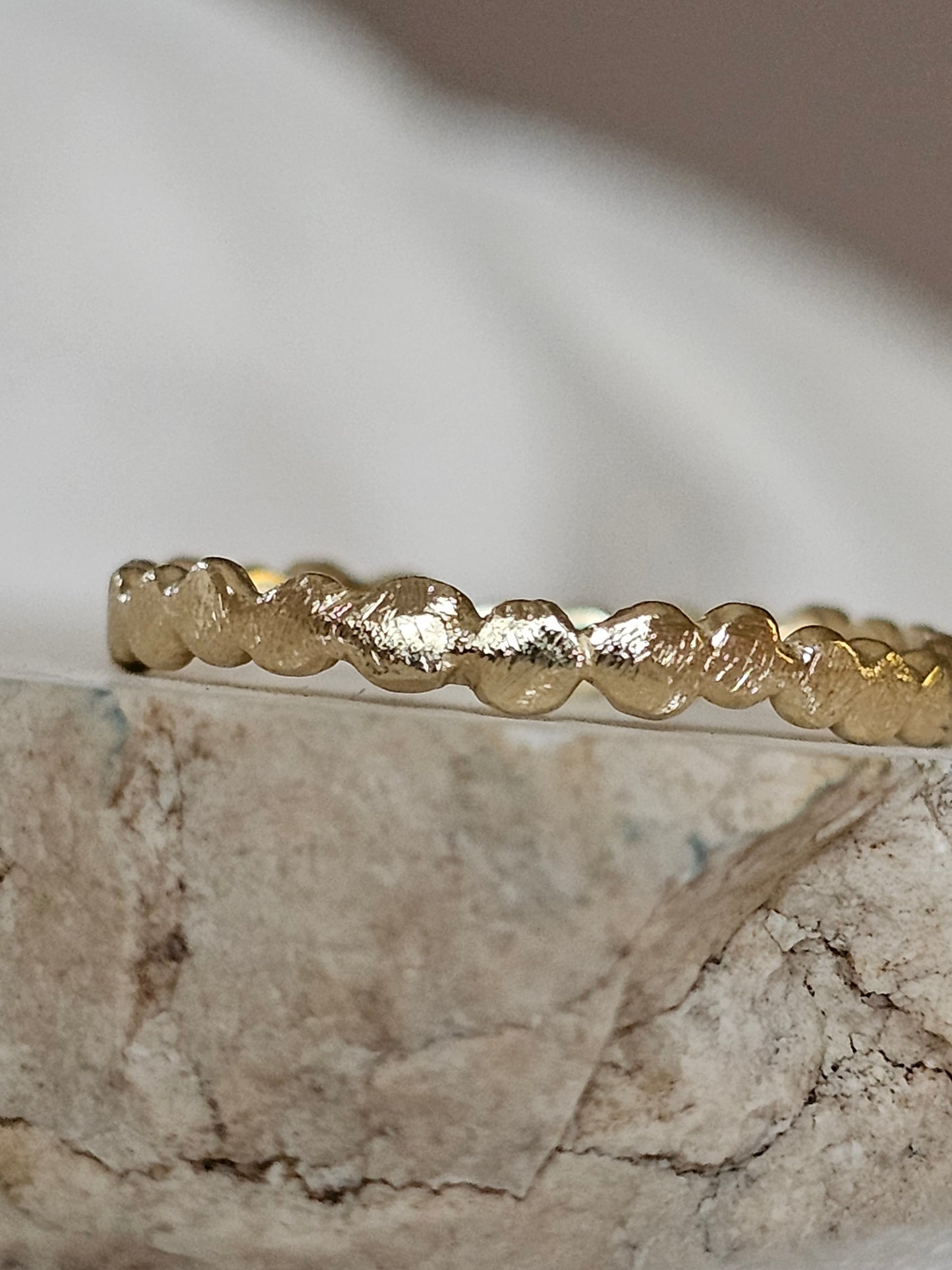 Asymmetrical Bead Ring 14K