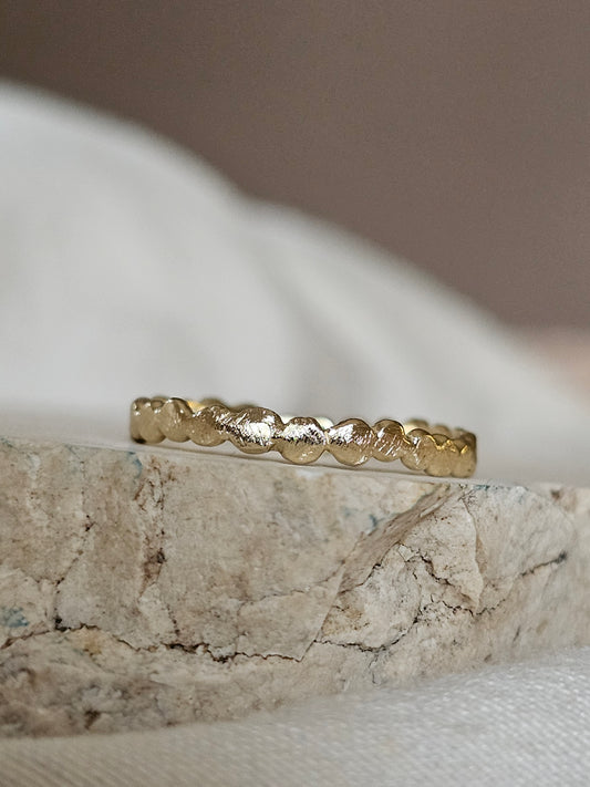 Asymmetrical Bead Ring 14K