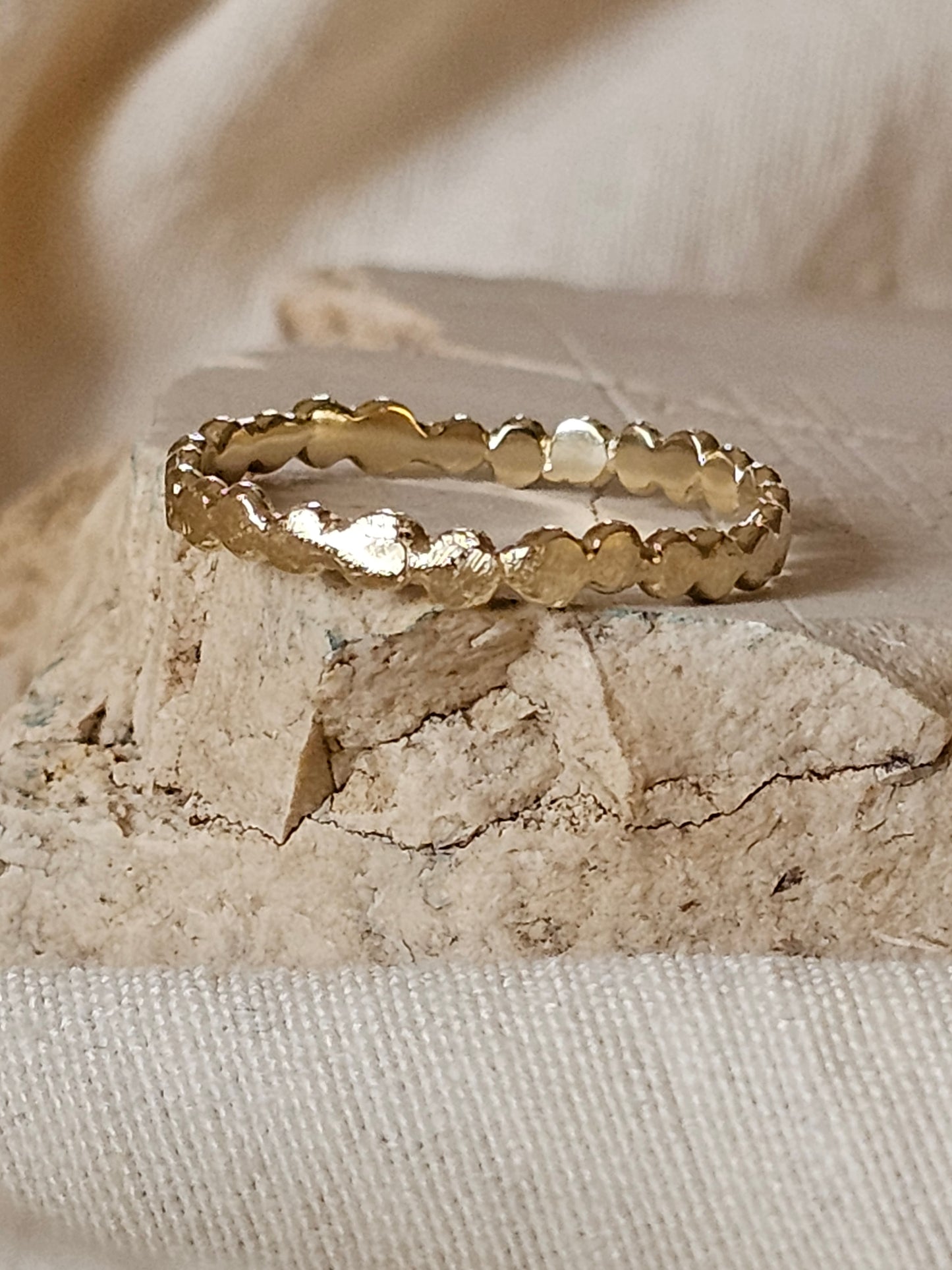 Asymmetrical Bead Ring 14K