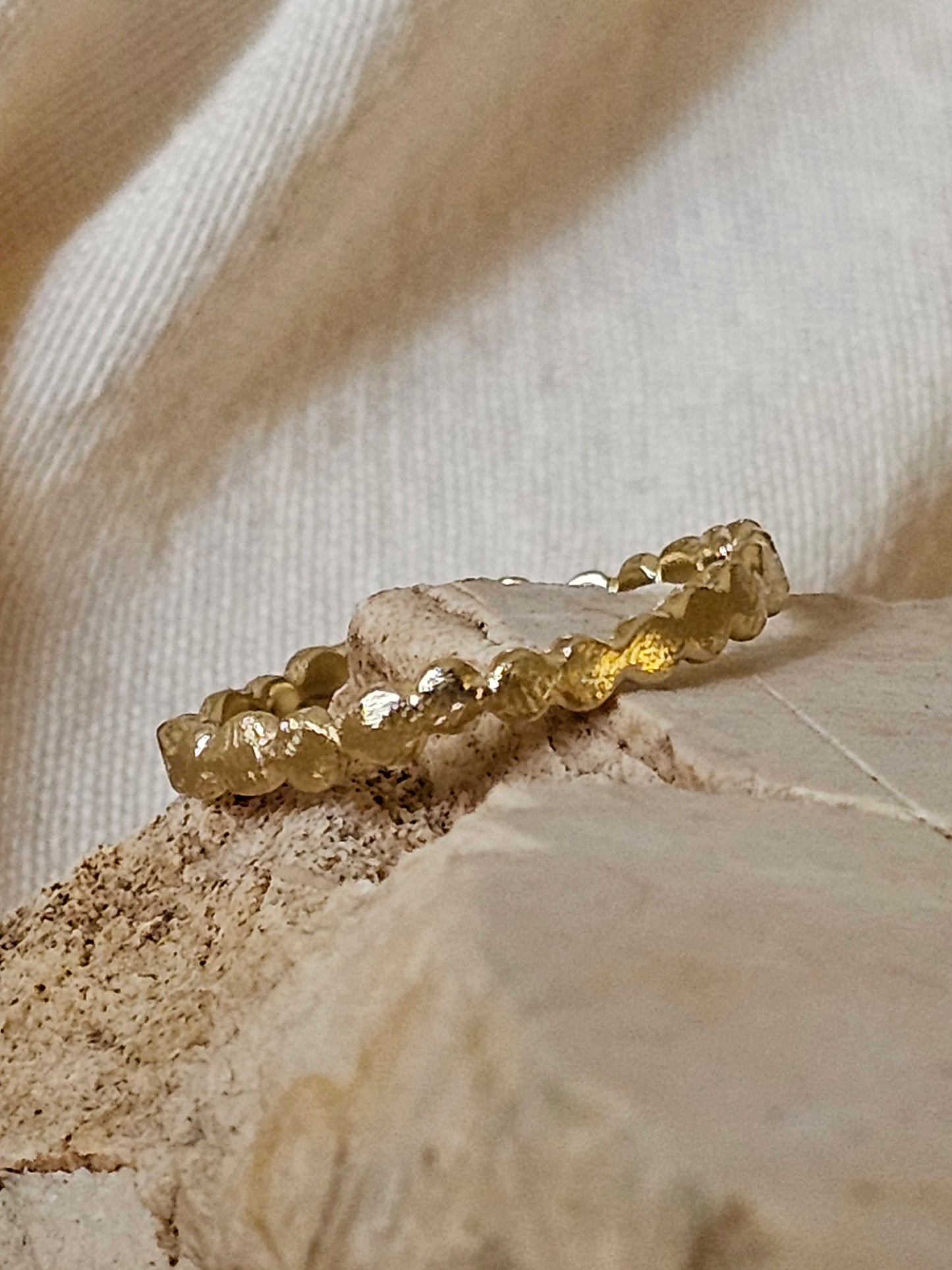 Asymmetrical Bead Ring 14K