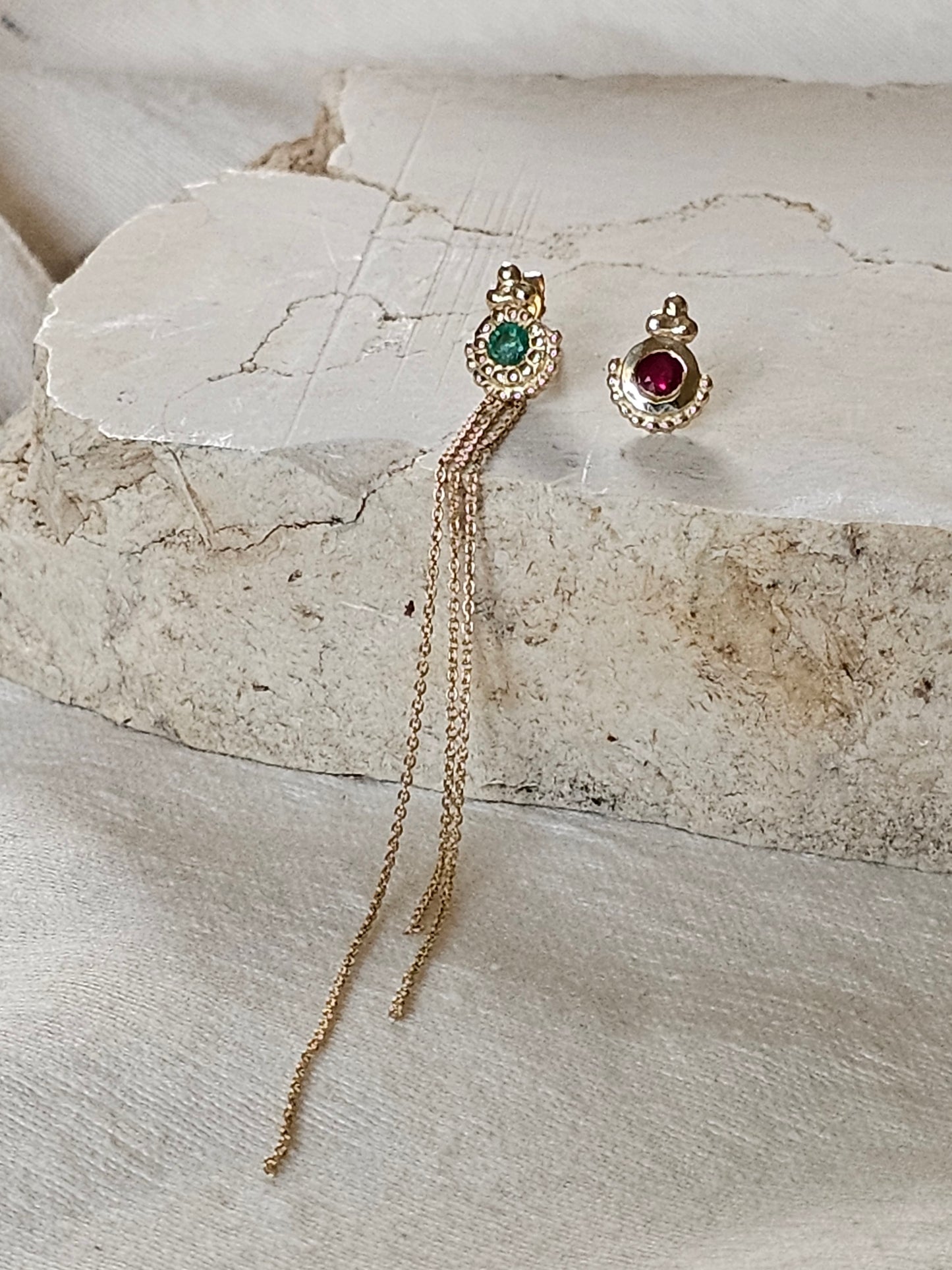 Owl Drop Earring 14K