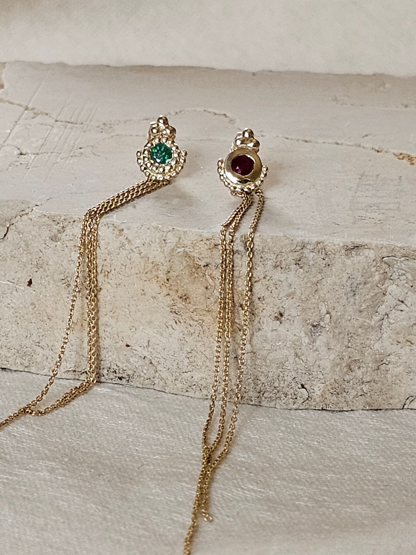 Owl Drop Earring 14K