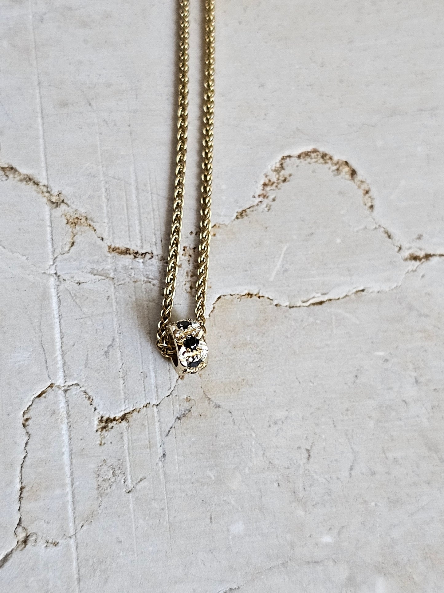 Ancient Bead Charm Necklace 14K