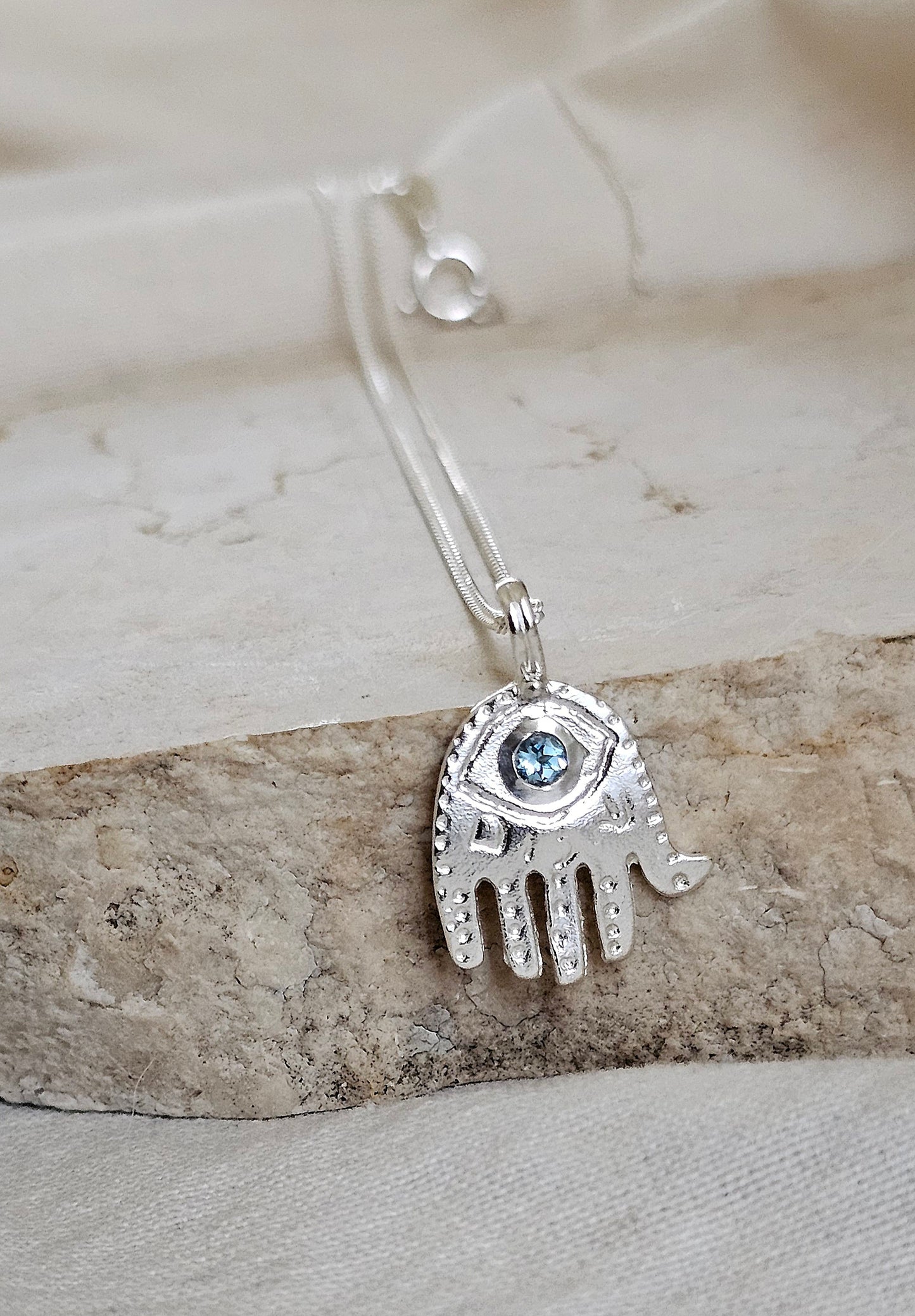 Shalom Hamsa Amulet Silver