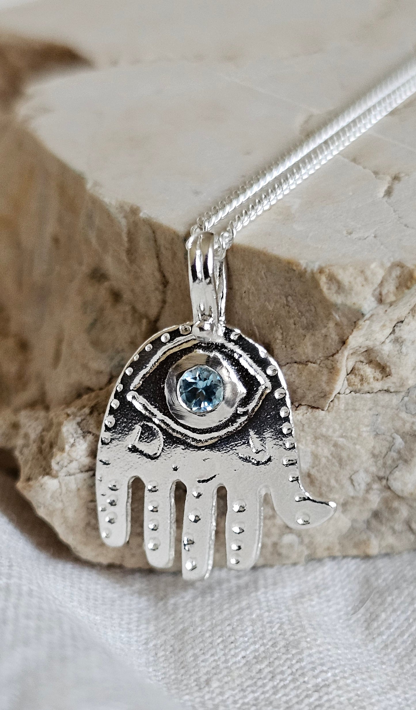Shalom Hamsa Amulet Silver