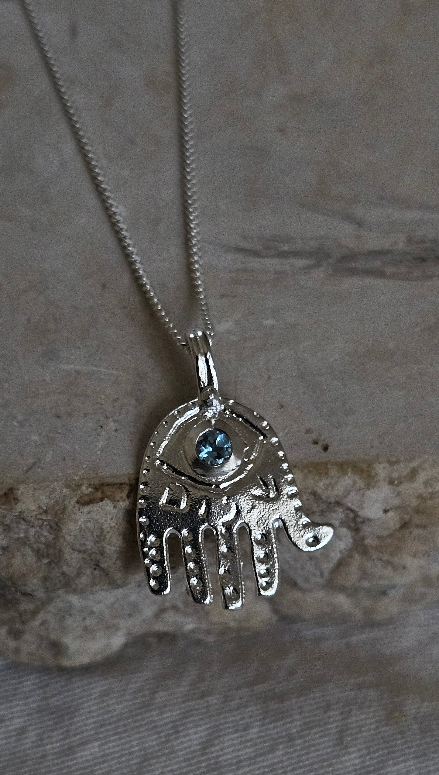 Shalom Hamsa Amulet Silver