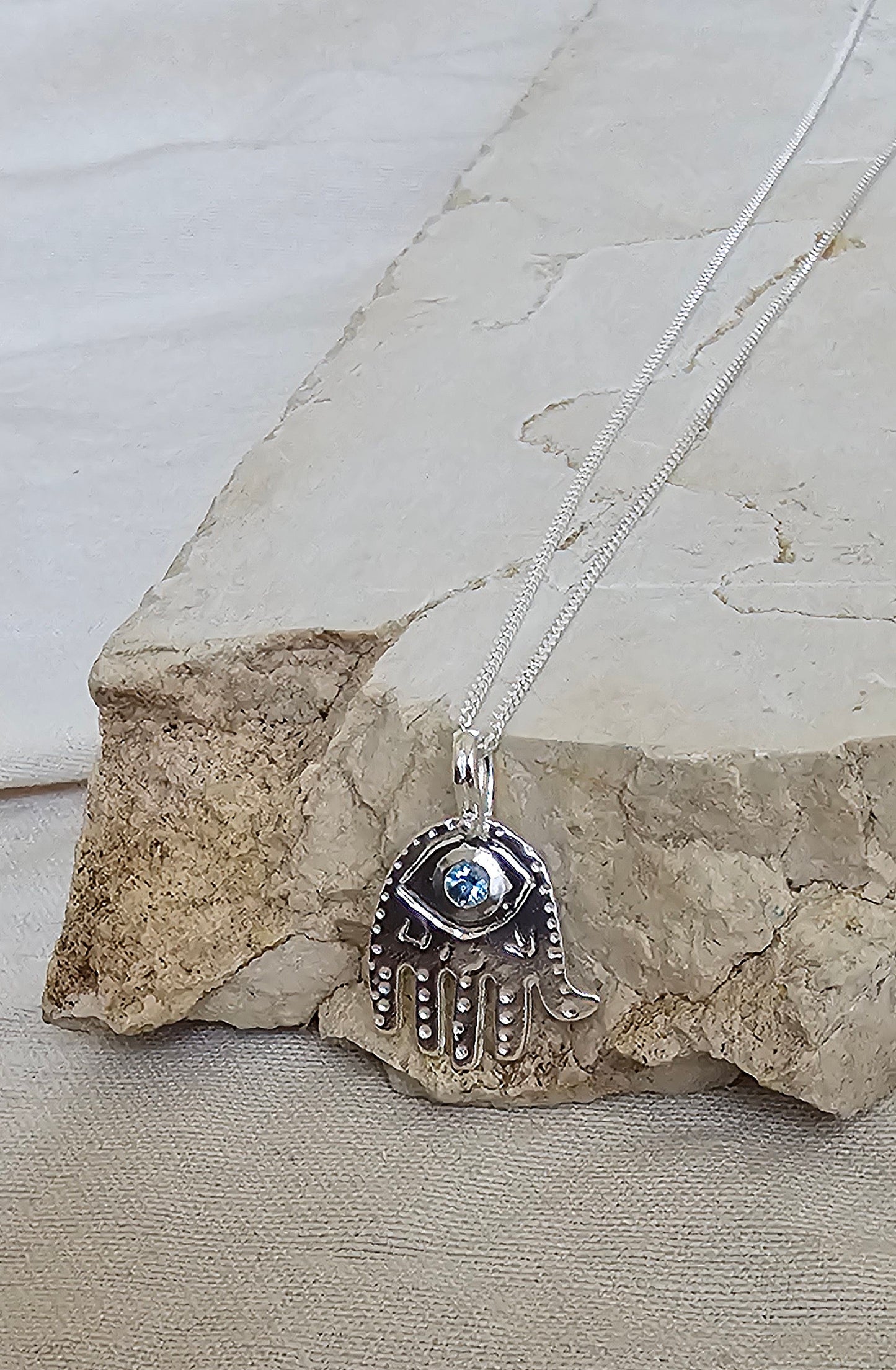 Shalom Hamsa Amulet Silver