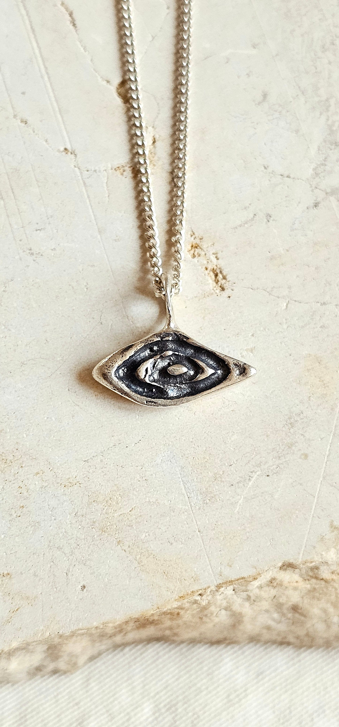 Ethnic Eye Amulet Silver