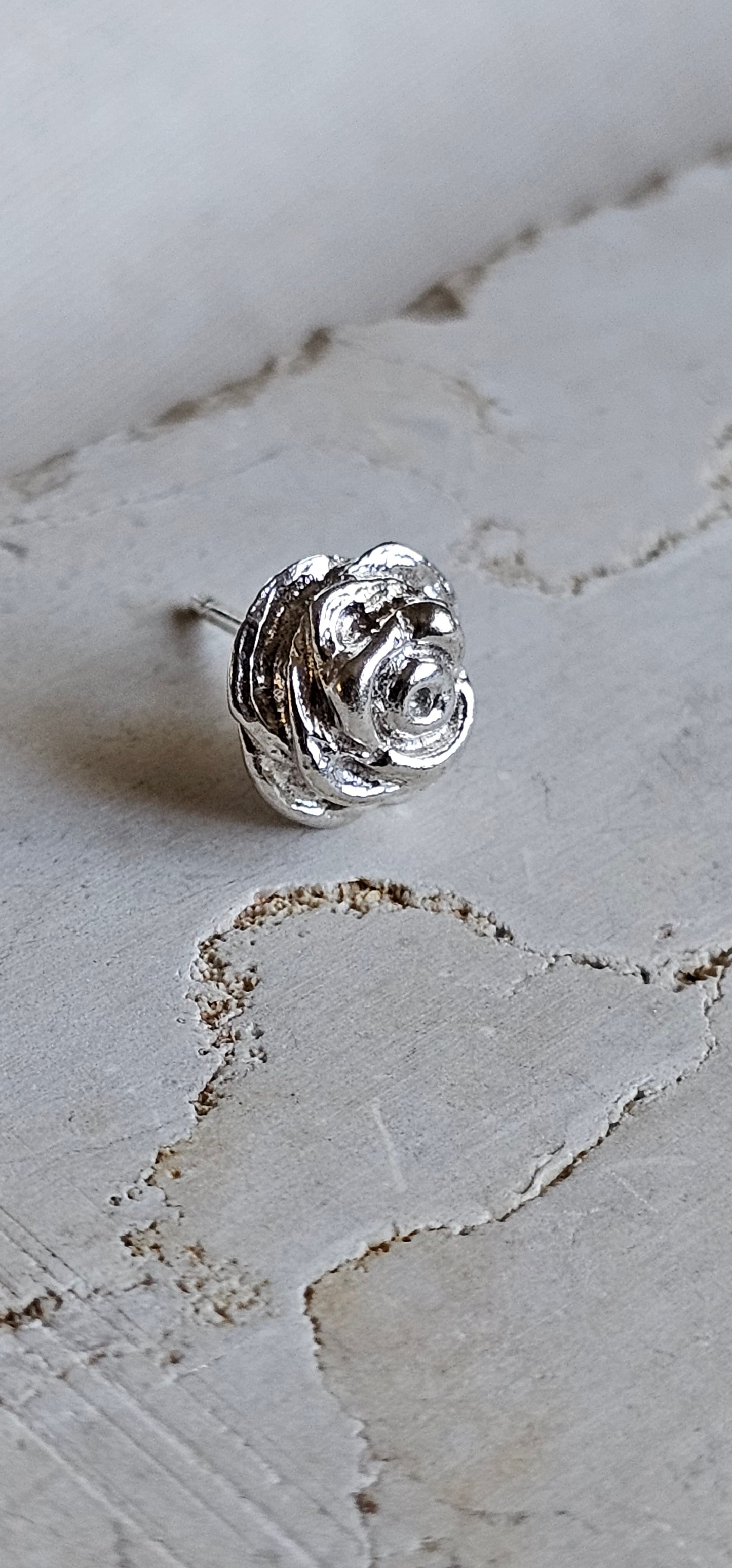 Rose Stud Earrings Silver