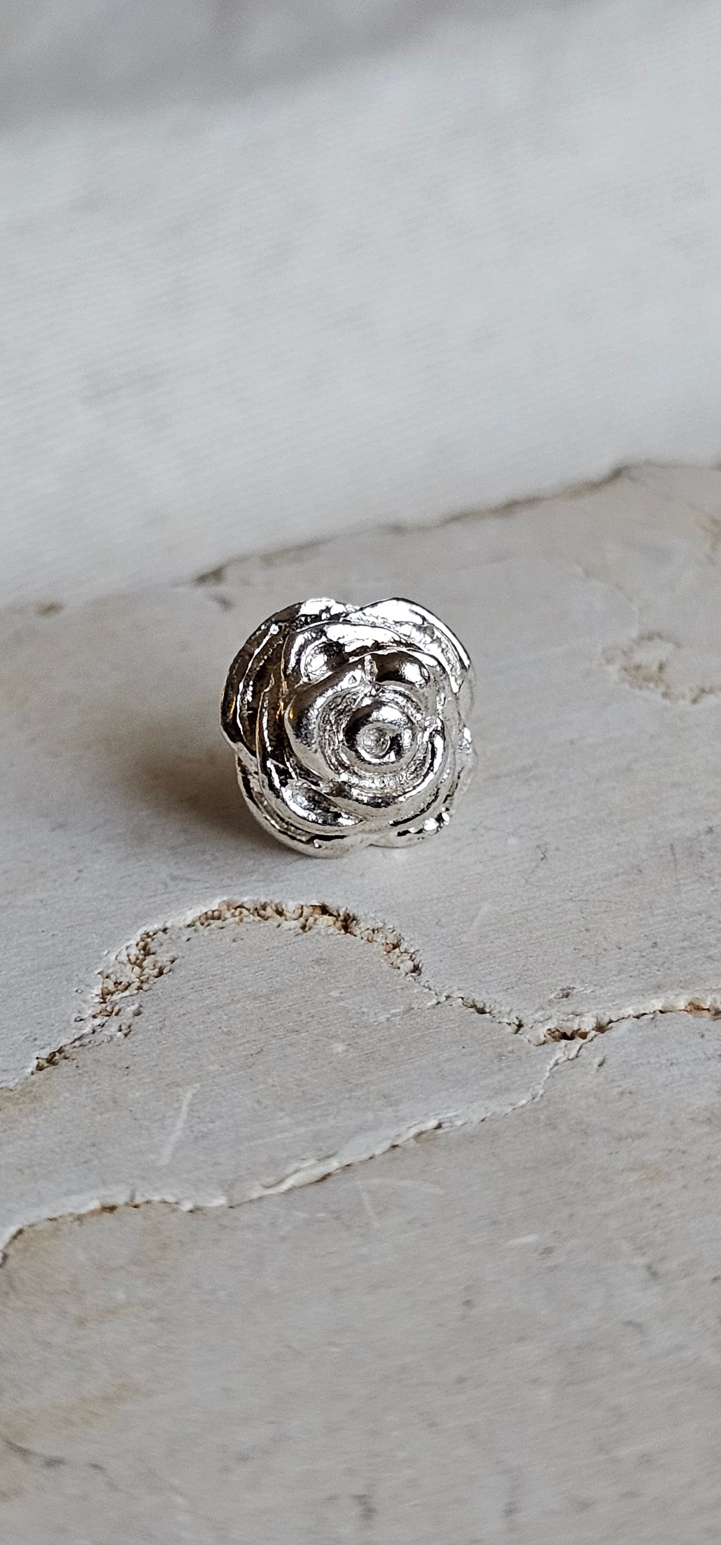 Rose Stud Earrings Silver