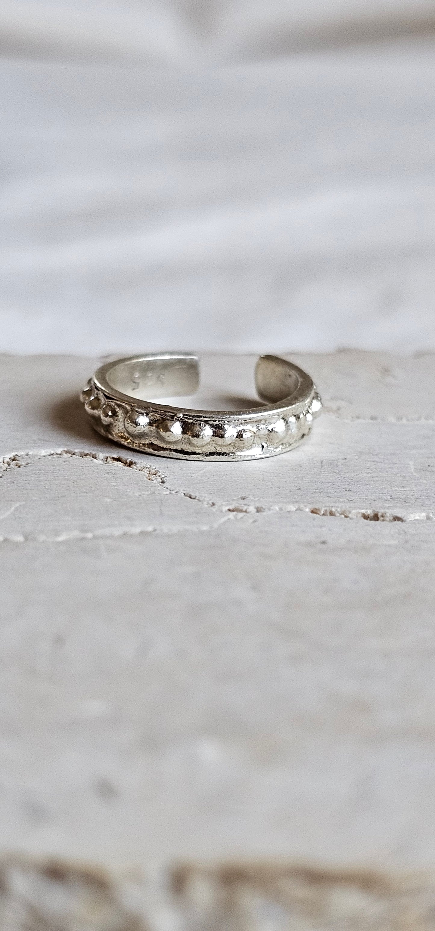 Beaded Roman Cuff Silver