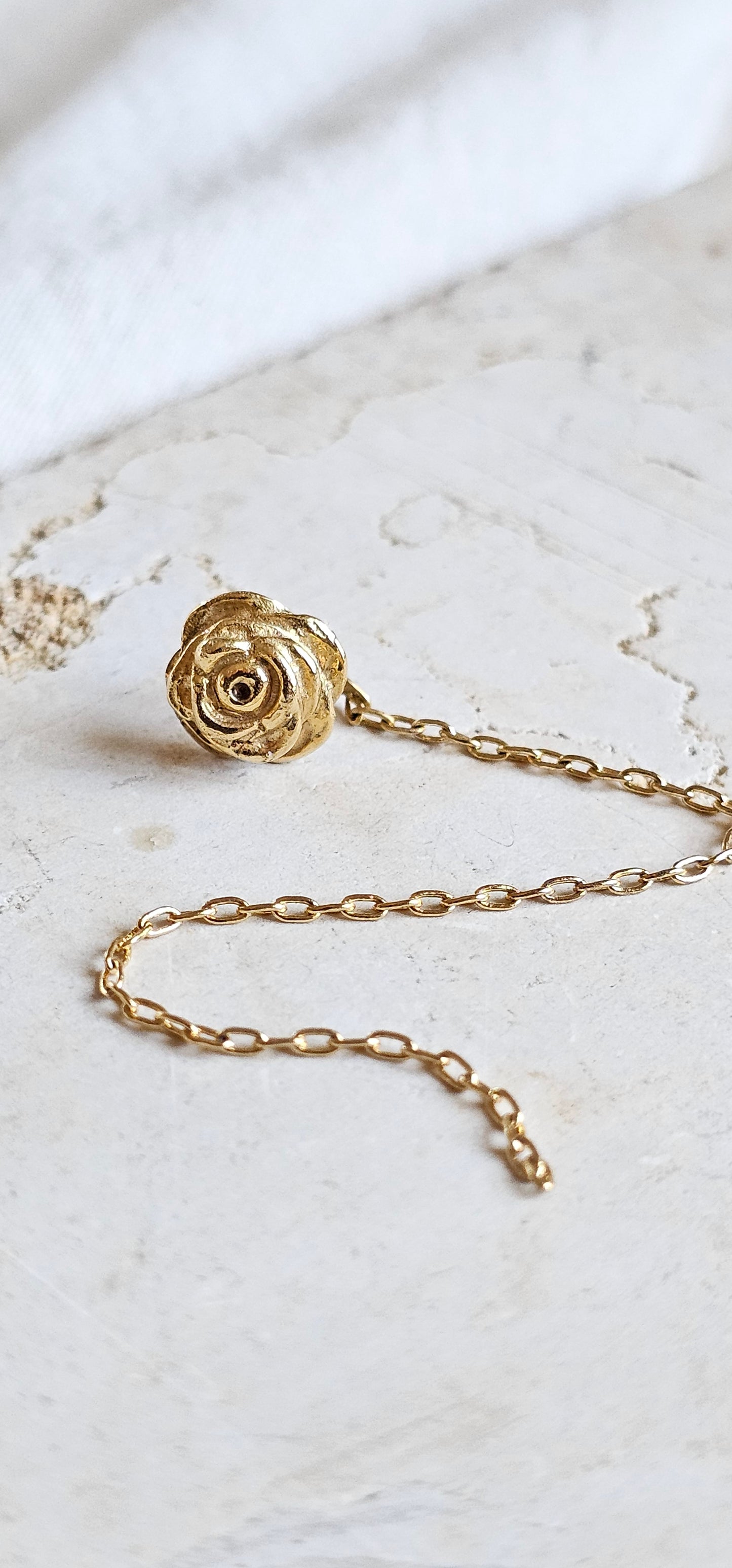 Rose Stud Earrings Gold Plated