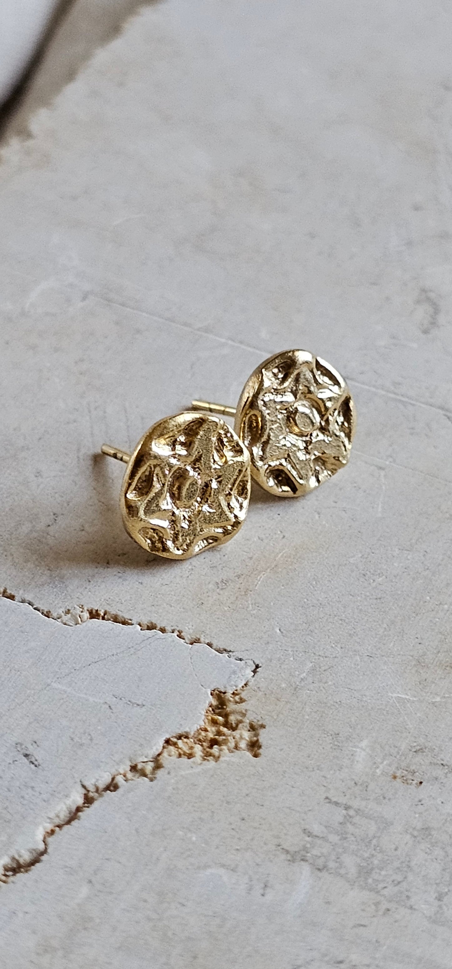 Six Petal Rose Studs Gold Plated