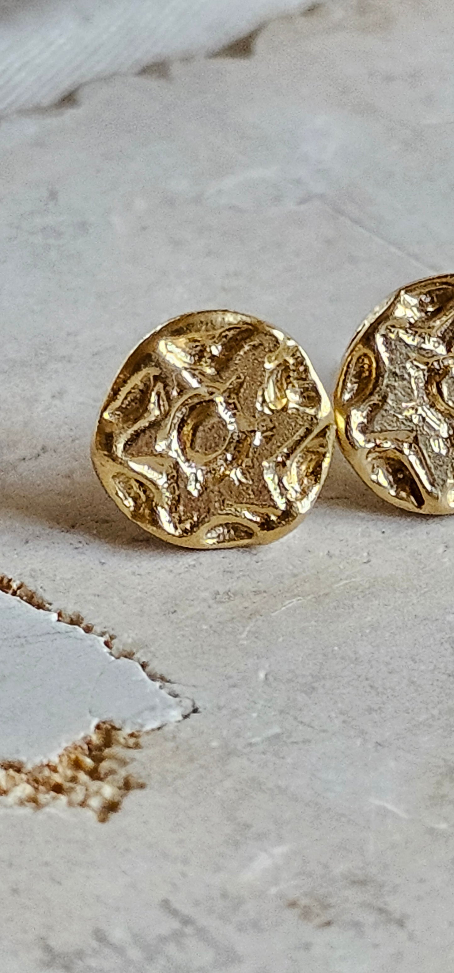 Six Petal Rose Studs Gold Plated