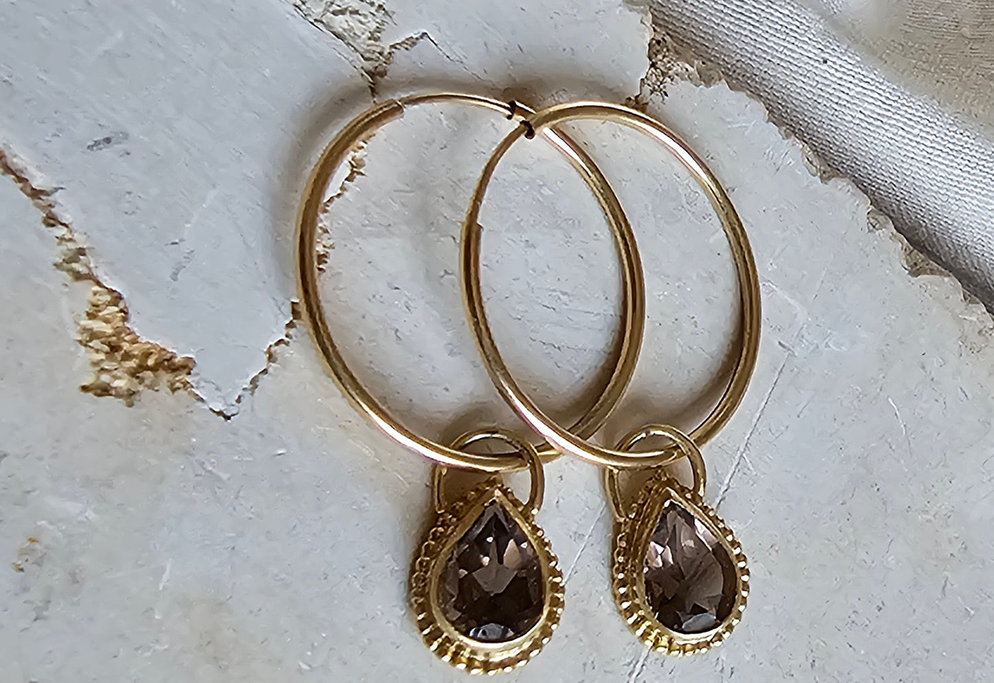 Royal Pear Hoops Gold-Filled
