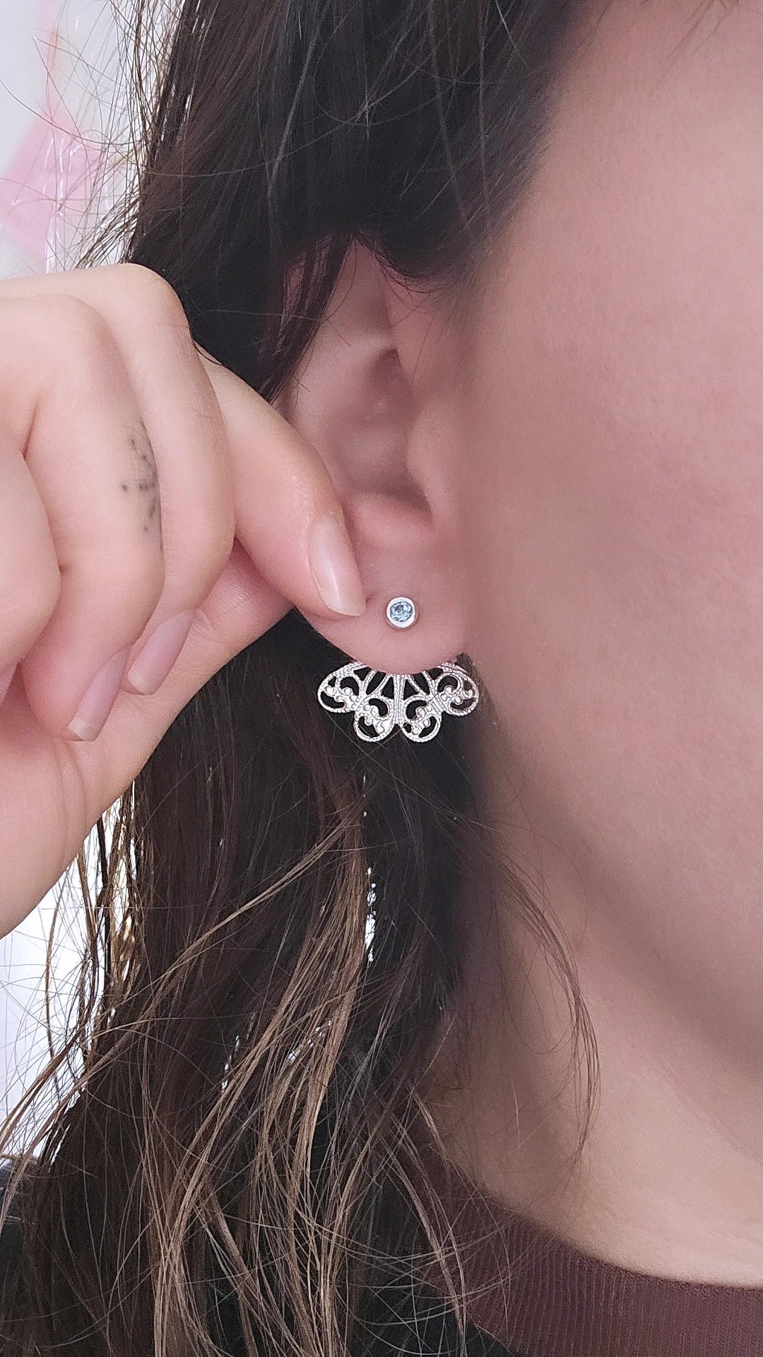 Gem Dot Ear Jacket Stud