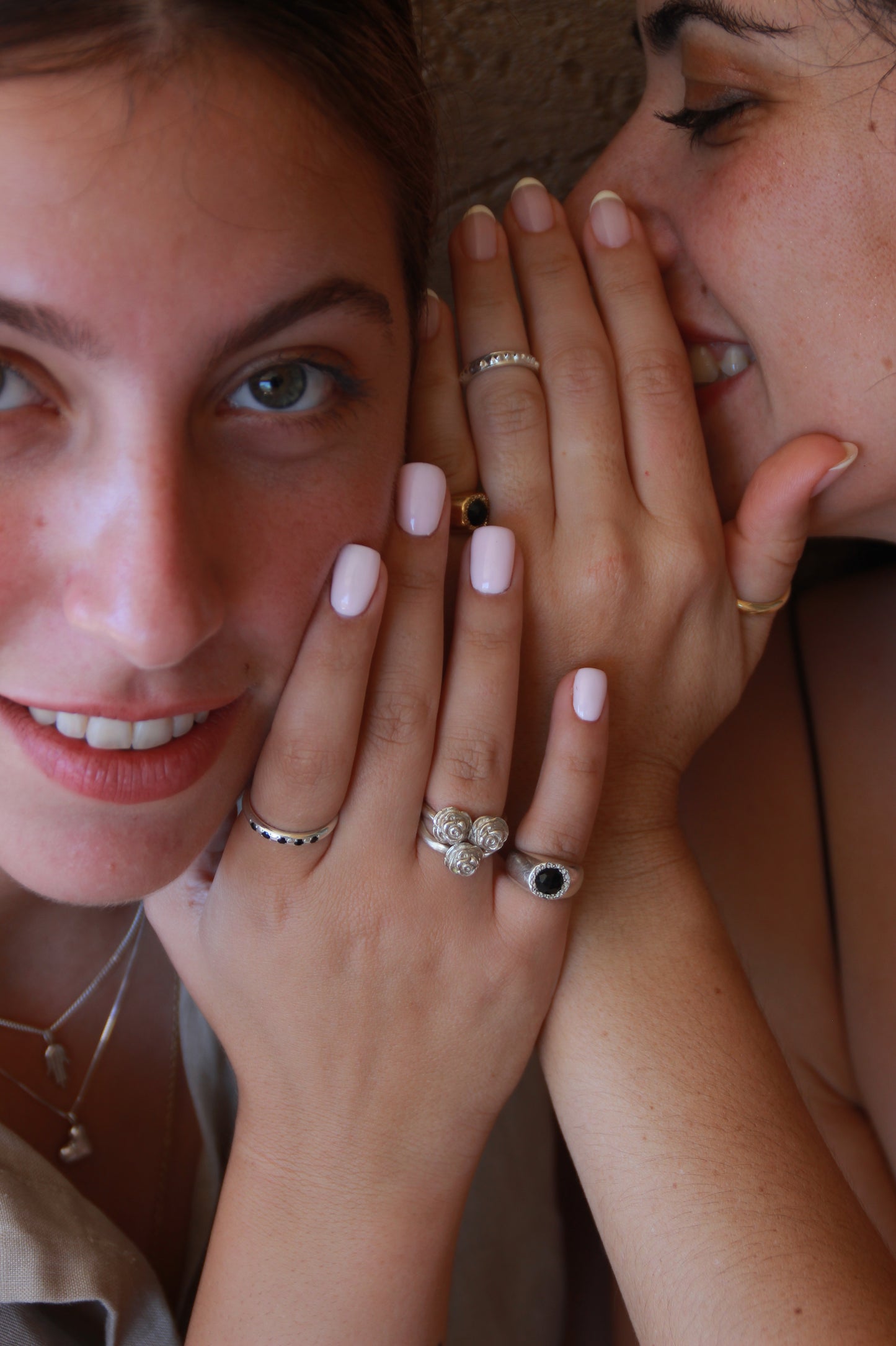 Beaded Roman Pinky or Midi ring Silver